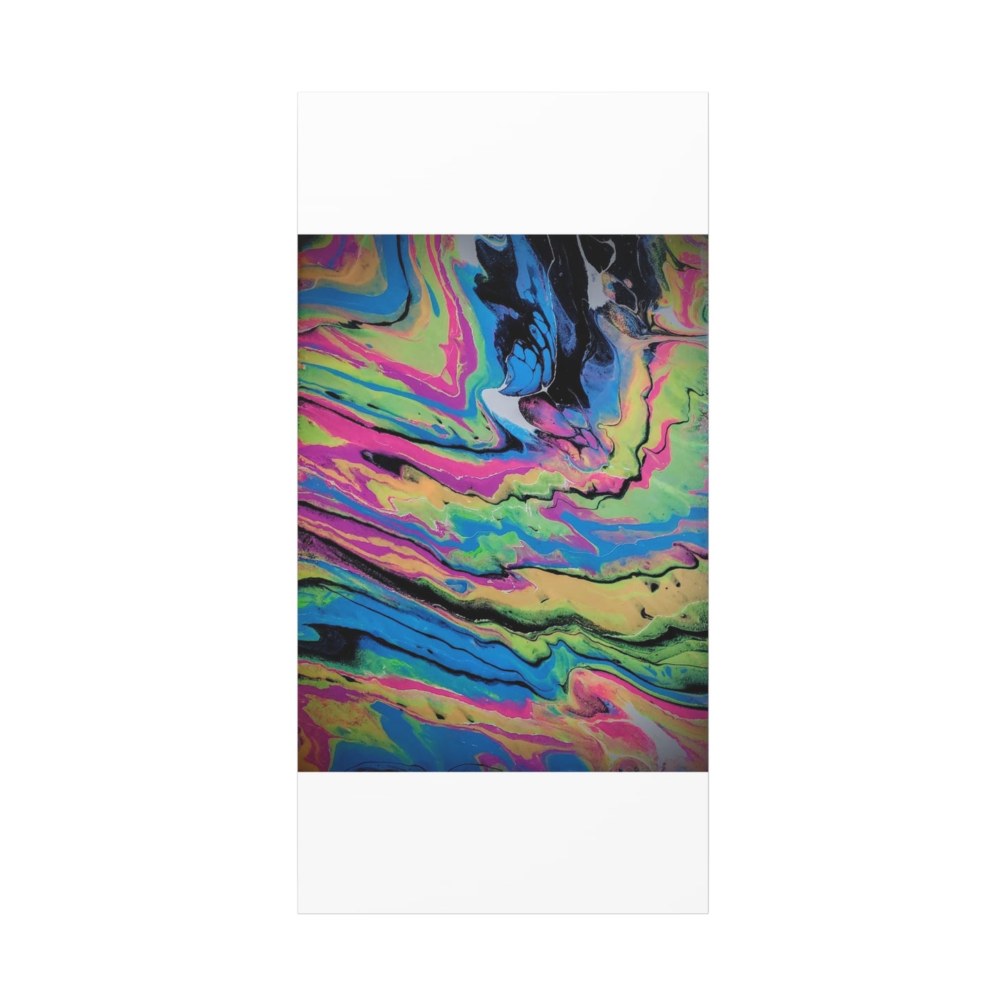 Abstract Neon Fluid Art Canvas Print — Vibrant Psychedelic Wall Decor
