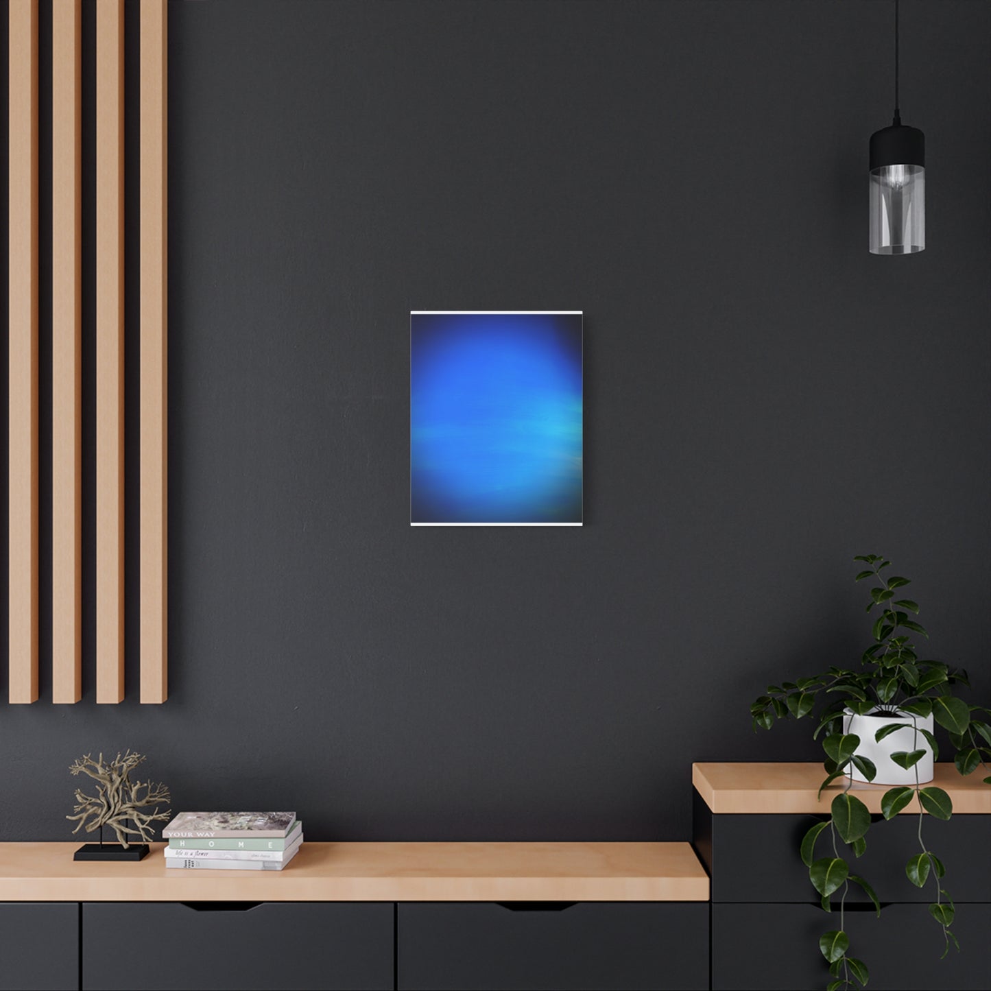 Blue Burst - Gradient Matte Canvas Print — Abstract Ocean Wall Art, Stretched 1.25"
