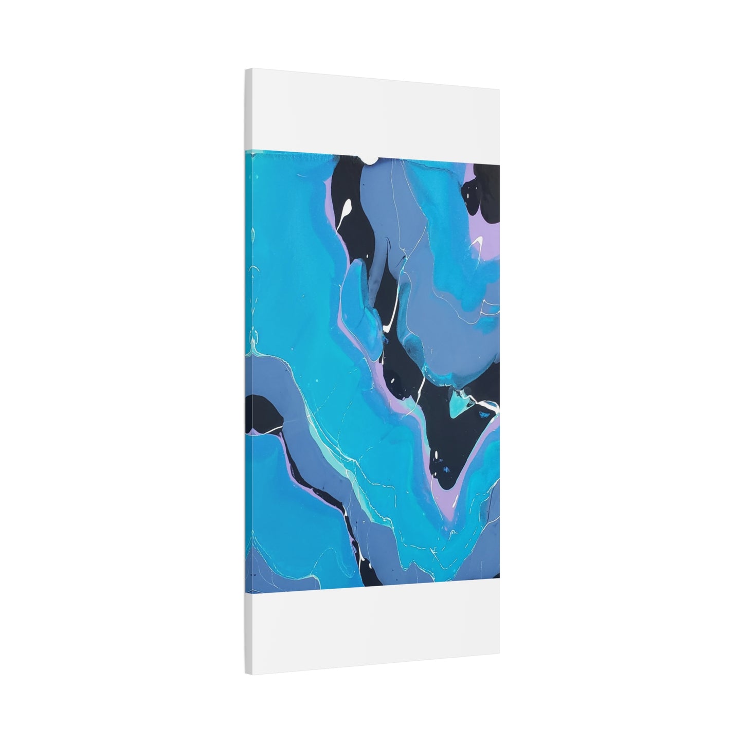 Abstract Blue Fluid Art Canvas Print — Matte Stretched Wall Art 1.25"