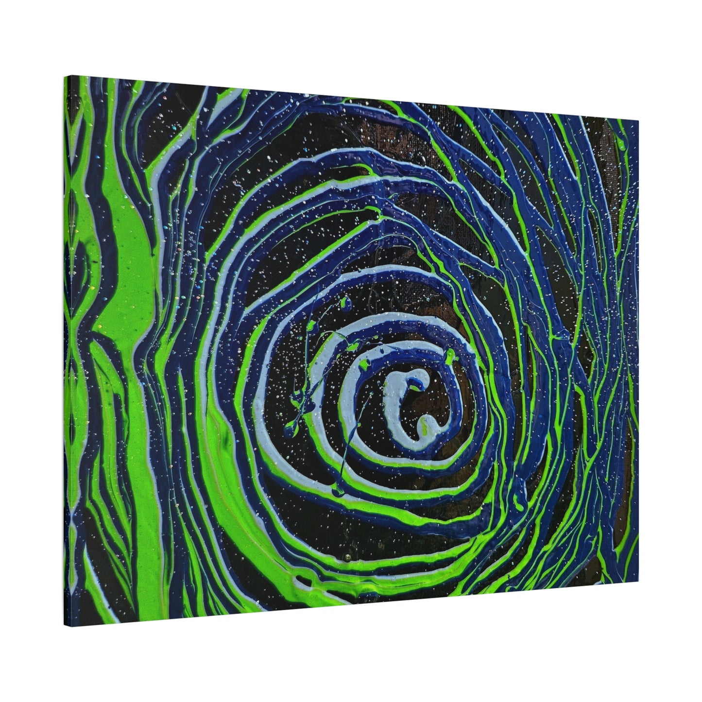 Abstract Green Swirl Matte Canvas Art — Stretched 1.25" Wall Décor