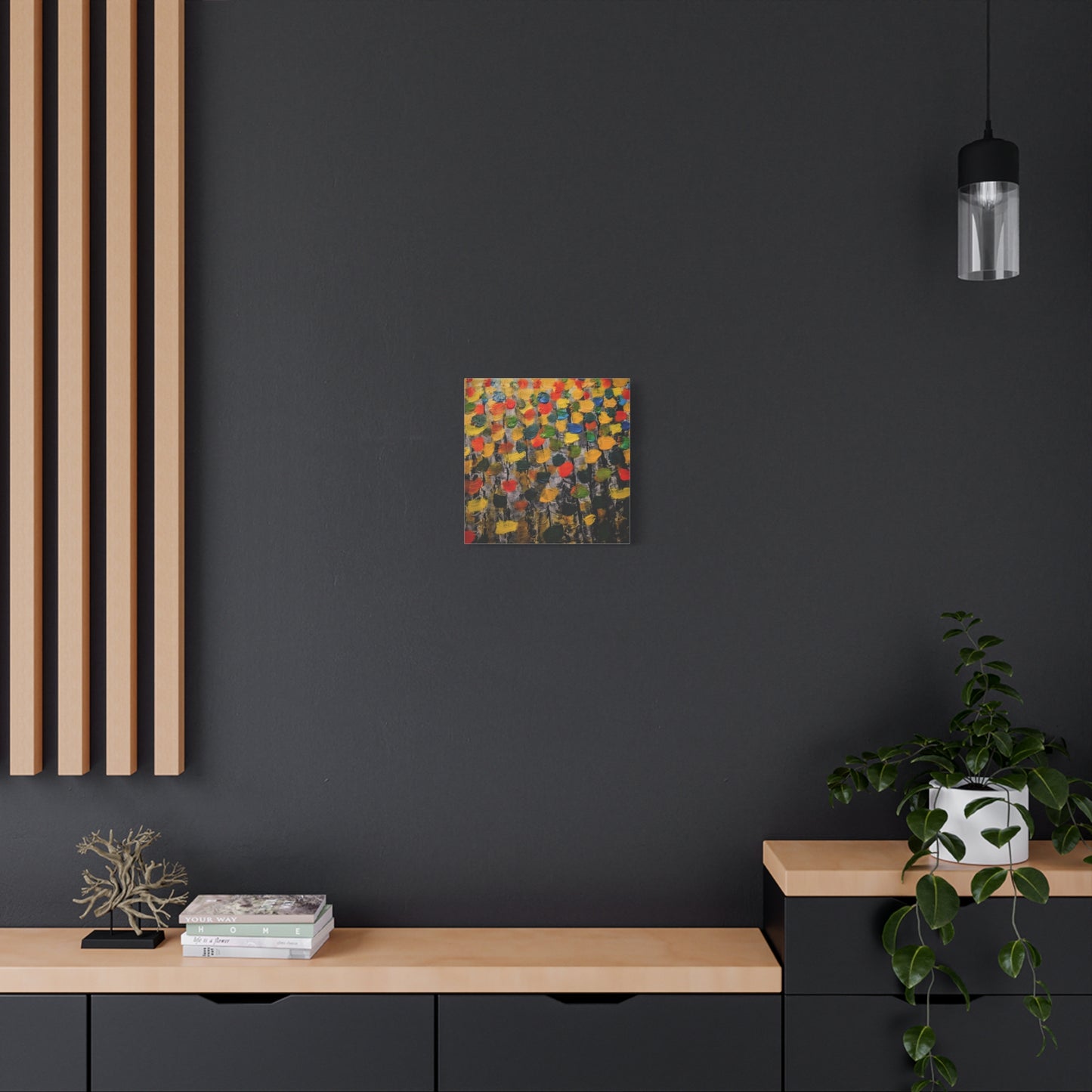 birch trees with color strokes - Abstract Color Bloom Matte Canvas Wall Art — Stretched 1.25"