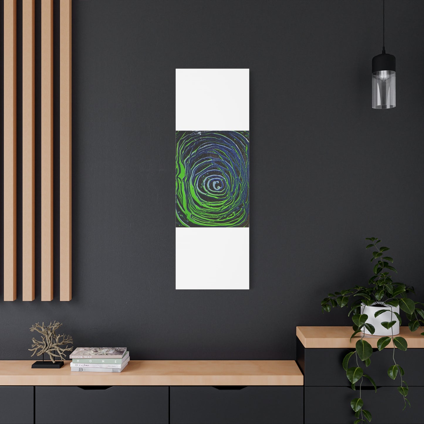 Abstract Green Swirl Matte Canvas Art — Stretched 1.25" Wall Décor