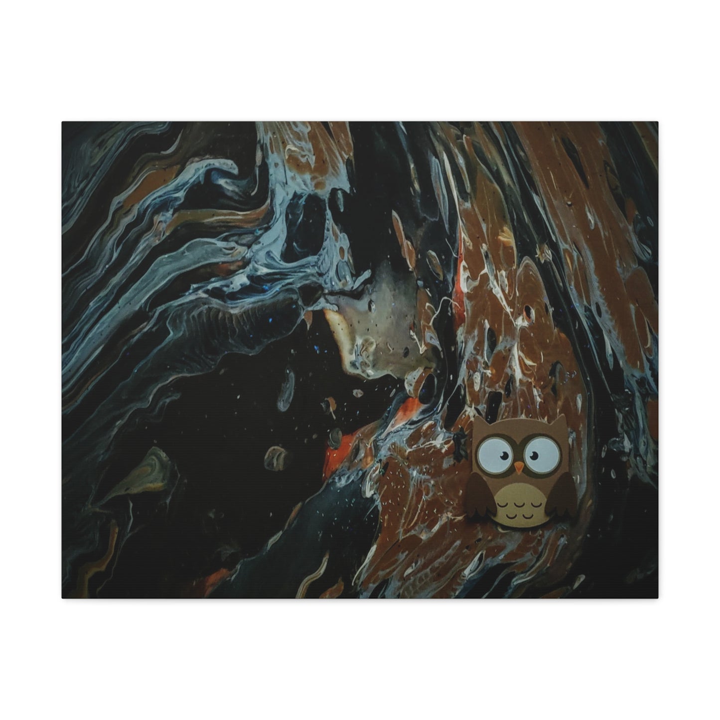 Abstract Swirl Owl Matte Canvas Print