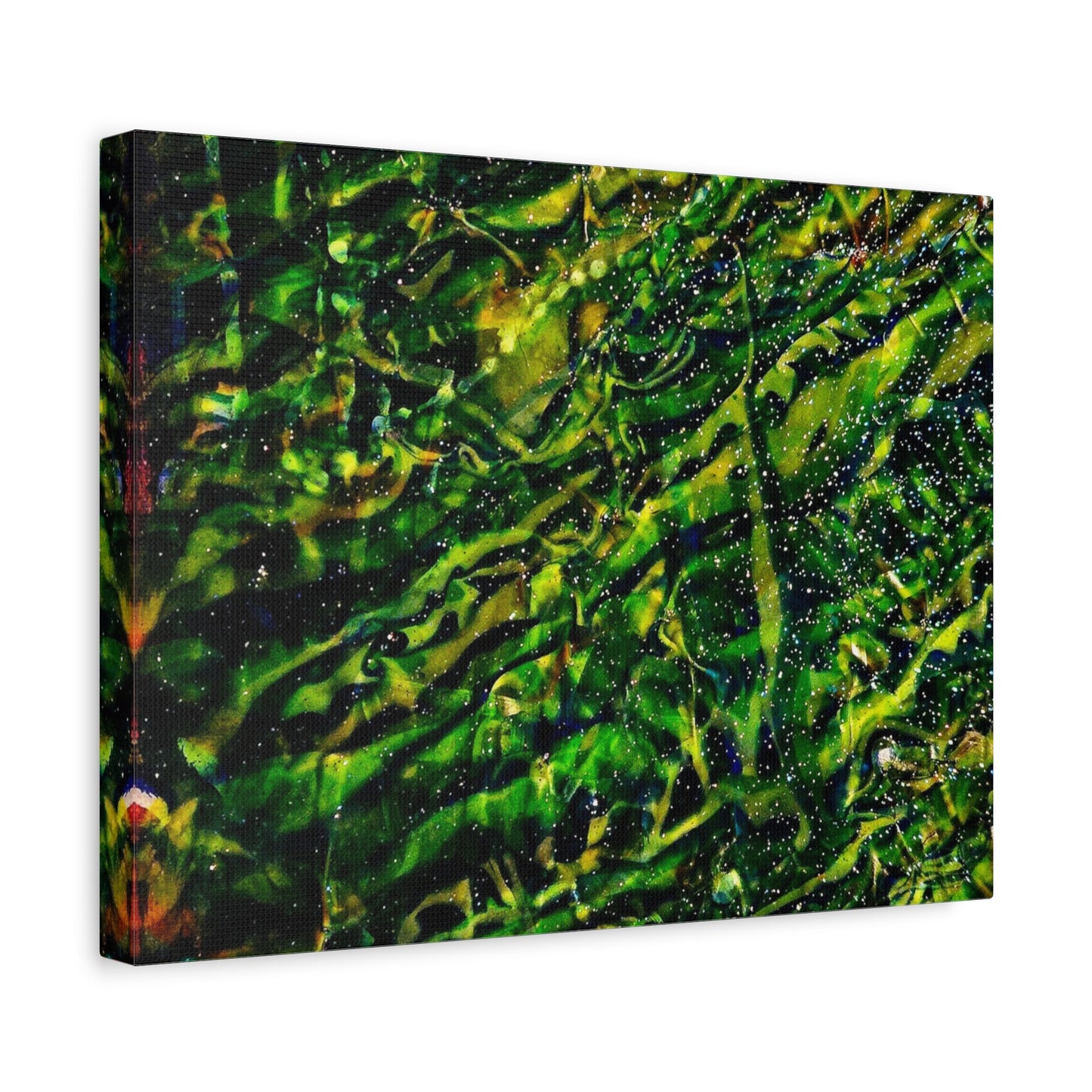 Confessions - Abstract Green Texture Canvas - Matte Stretched Wall Art