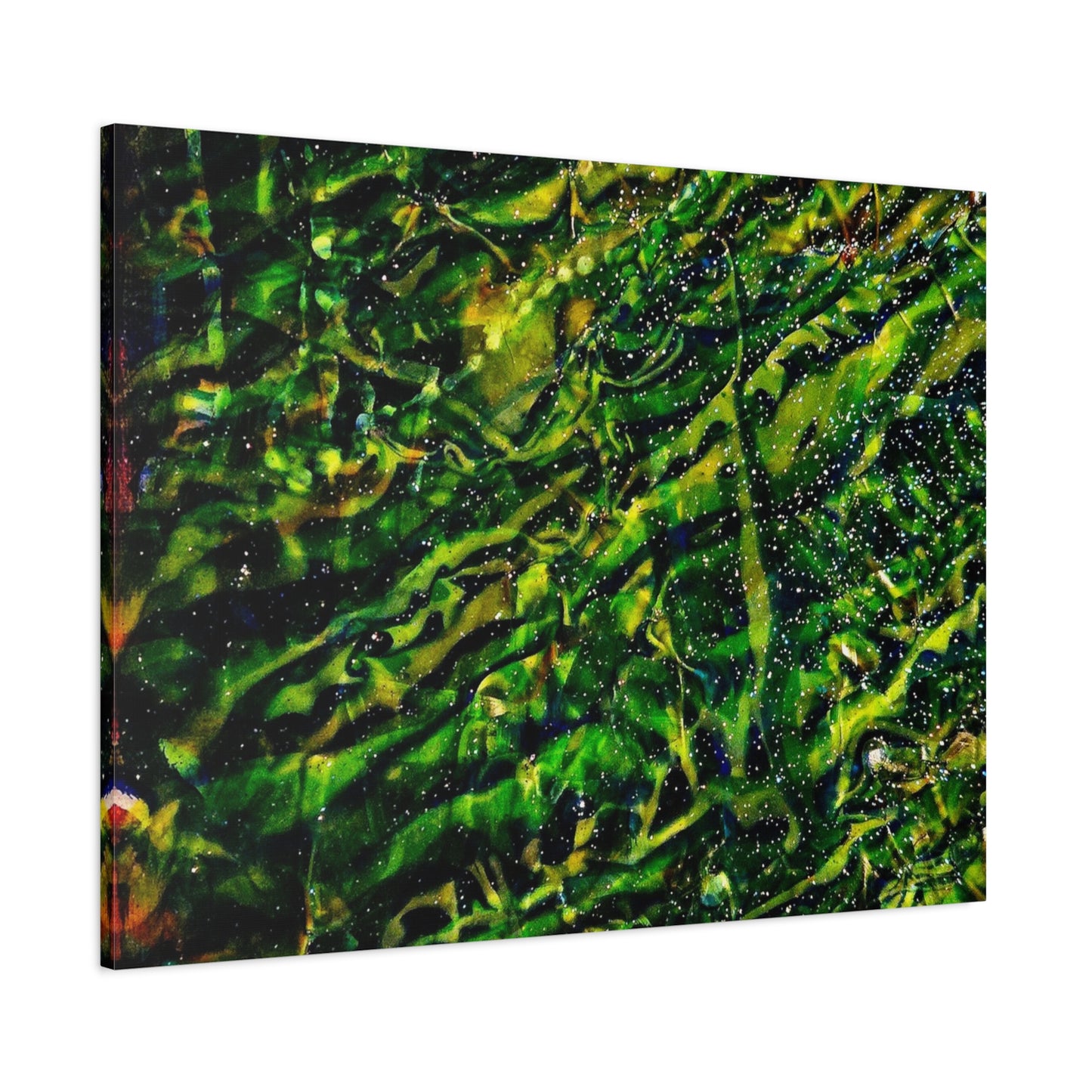 Confessions - Abstract Green Texture Canvas - Matte Stretched Wall Art
