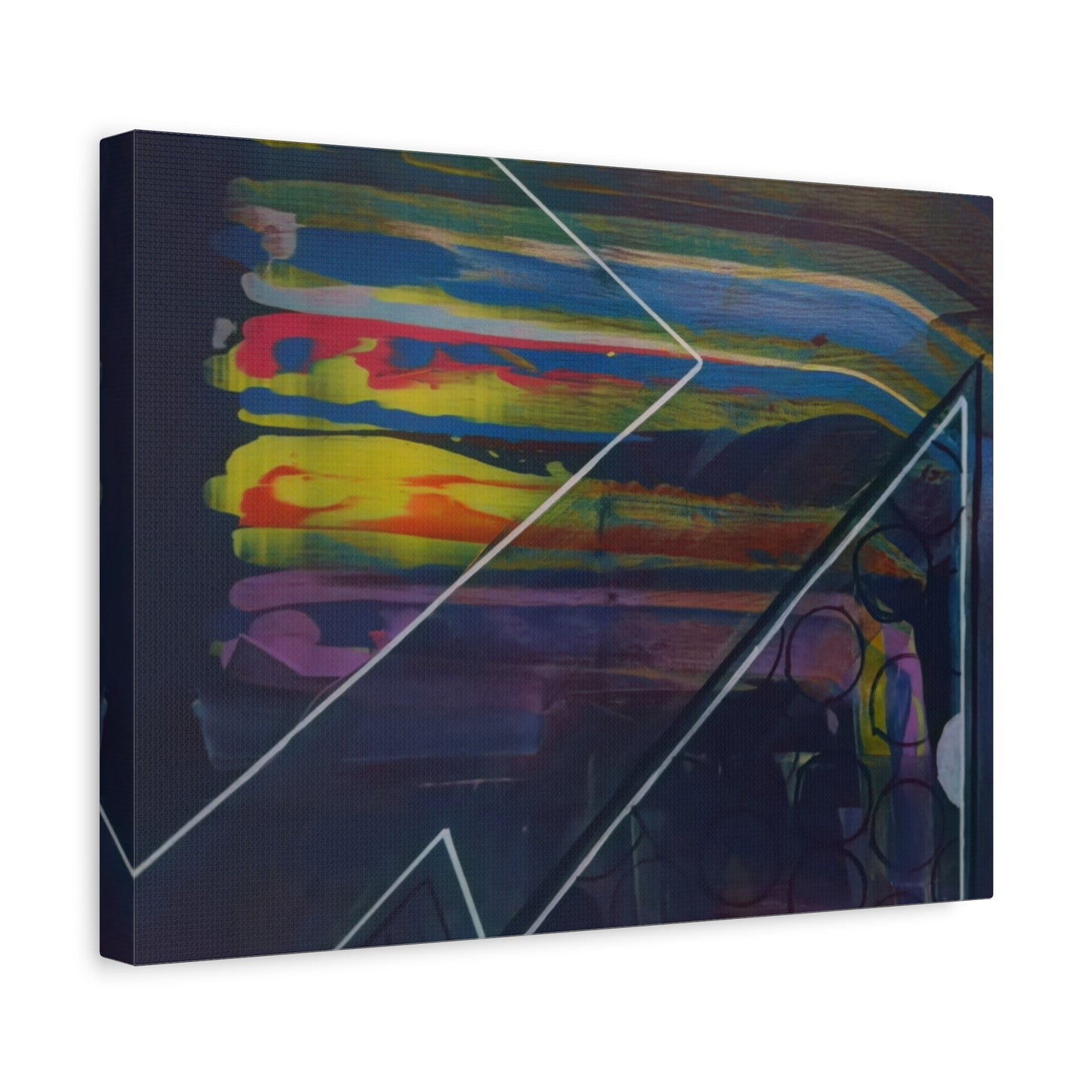 Abstract Geometric Canvas Art - 2025 astronomy – Colorful Drip Triangle Stretched Canvas