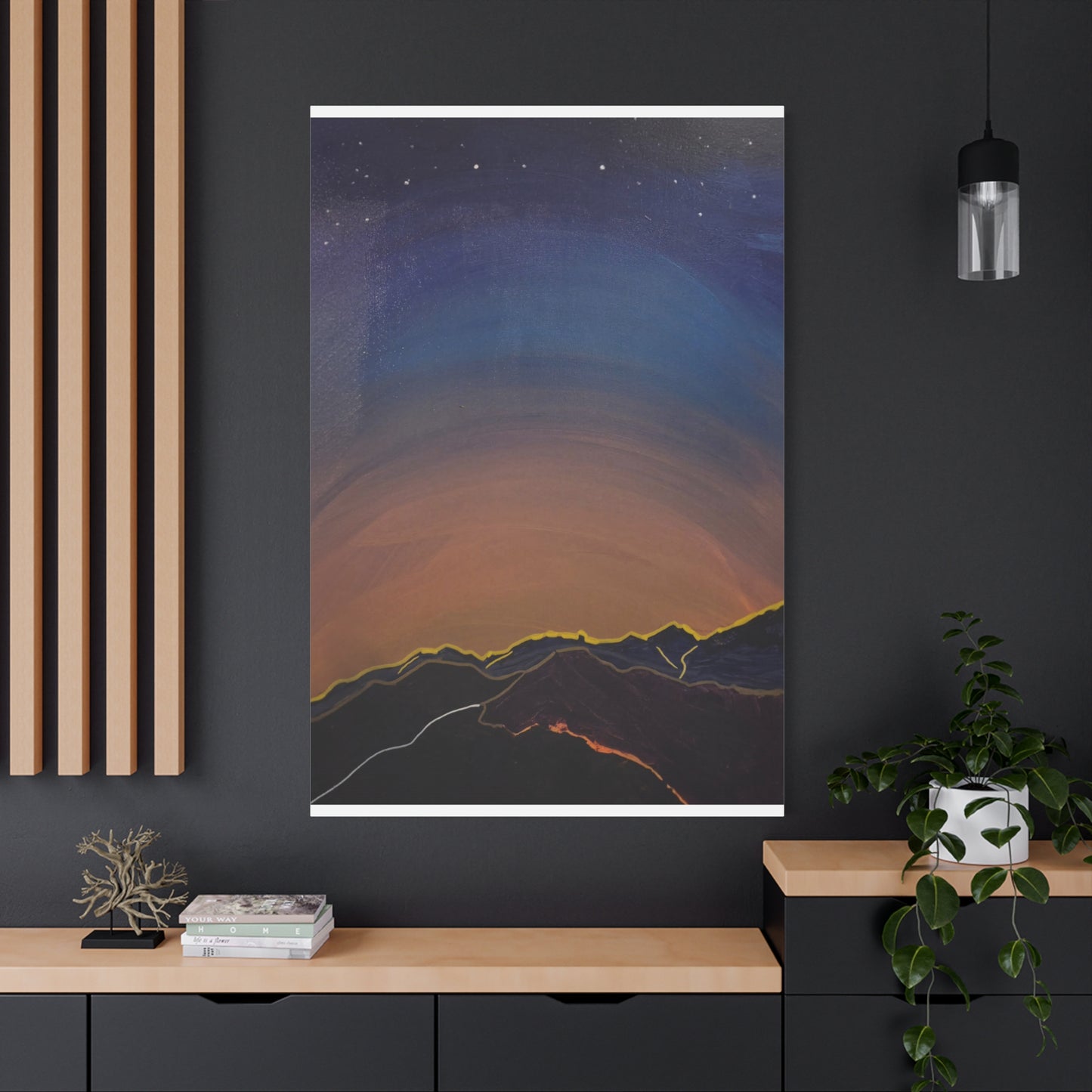 Sunset Mountain Canvas Wall Art - first light — Matte Stretched Landscape Print