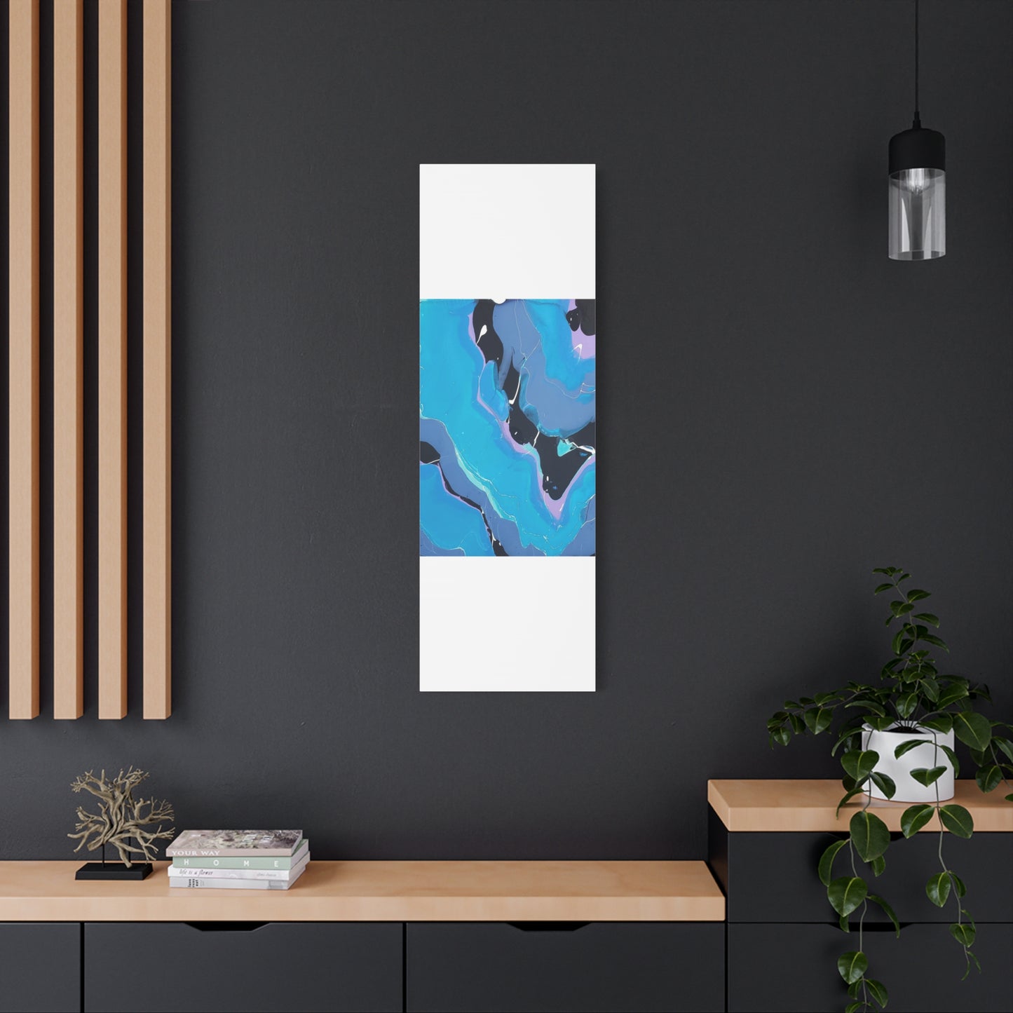 Abstract Blue Fluid Art Canvas Print — Matte Stretched Wall Art 1.25"