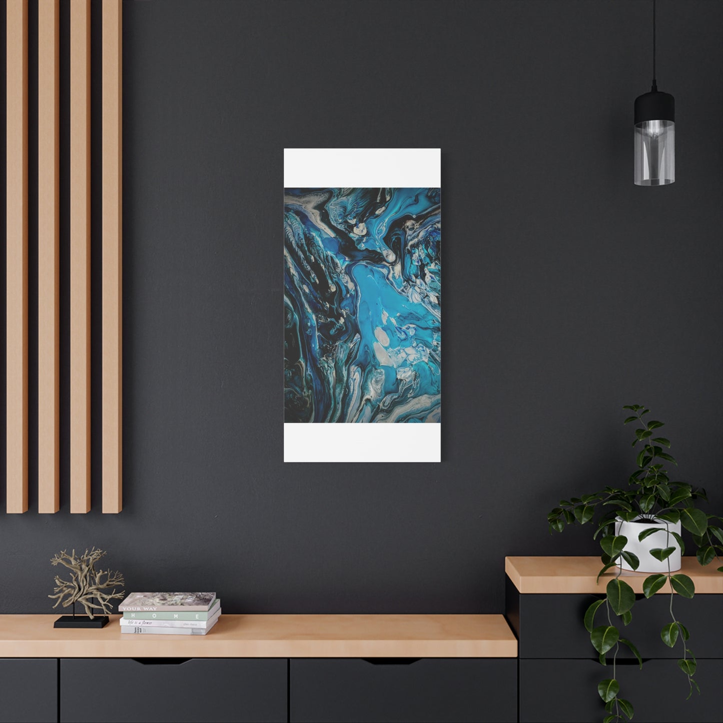 Blue Ocean Abstract Matte Canvas Print — Stretched Wall Art