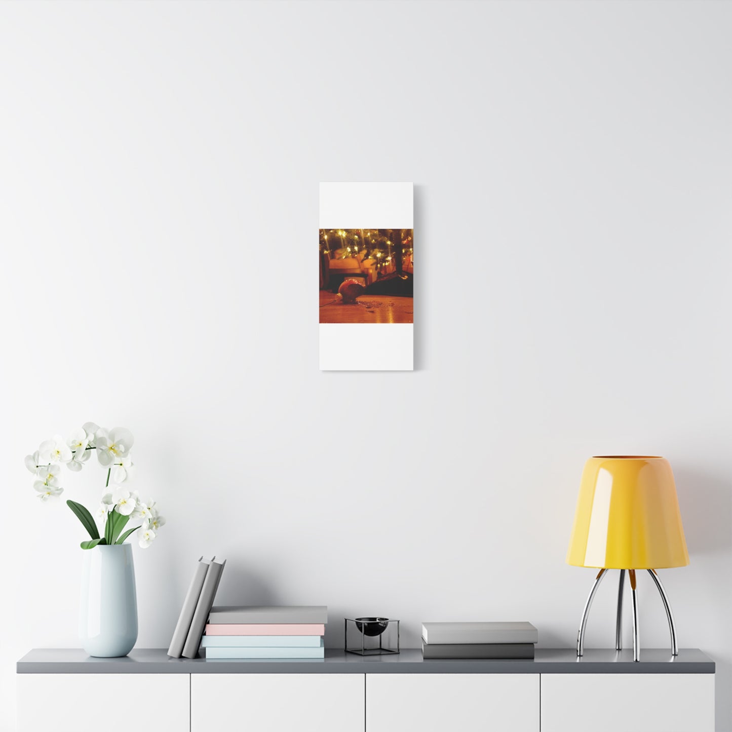 Christmas Tree Ornament Photo Canvas – Cozy Holiday Still Life Wall Art