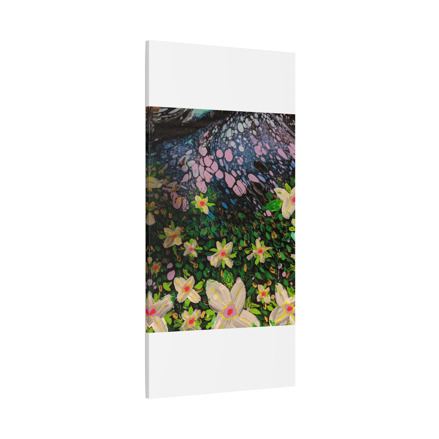Floetrol&Flowers - Night Pour Garden Matte Canvas Print — Stretched Wall Art