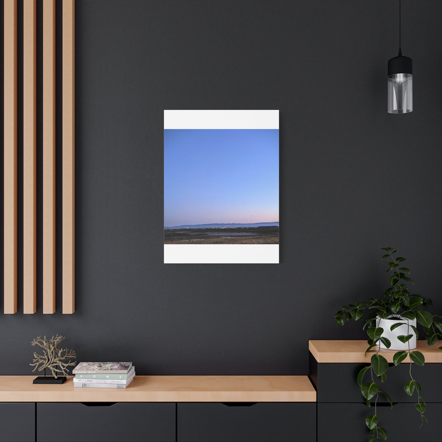 Serene Blue Horizon Matte Canvas Print — Stretched Wall Art