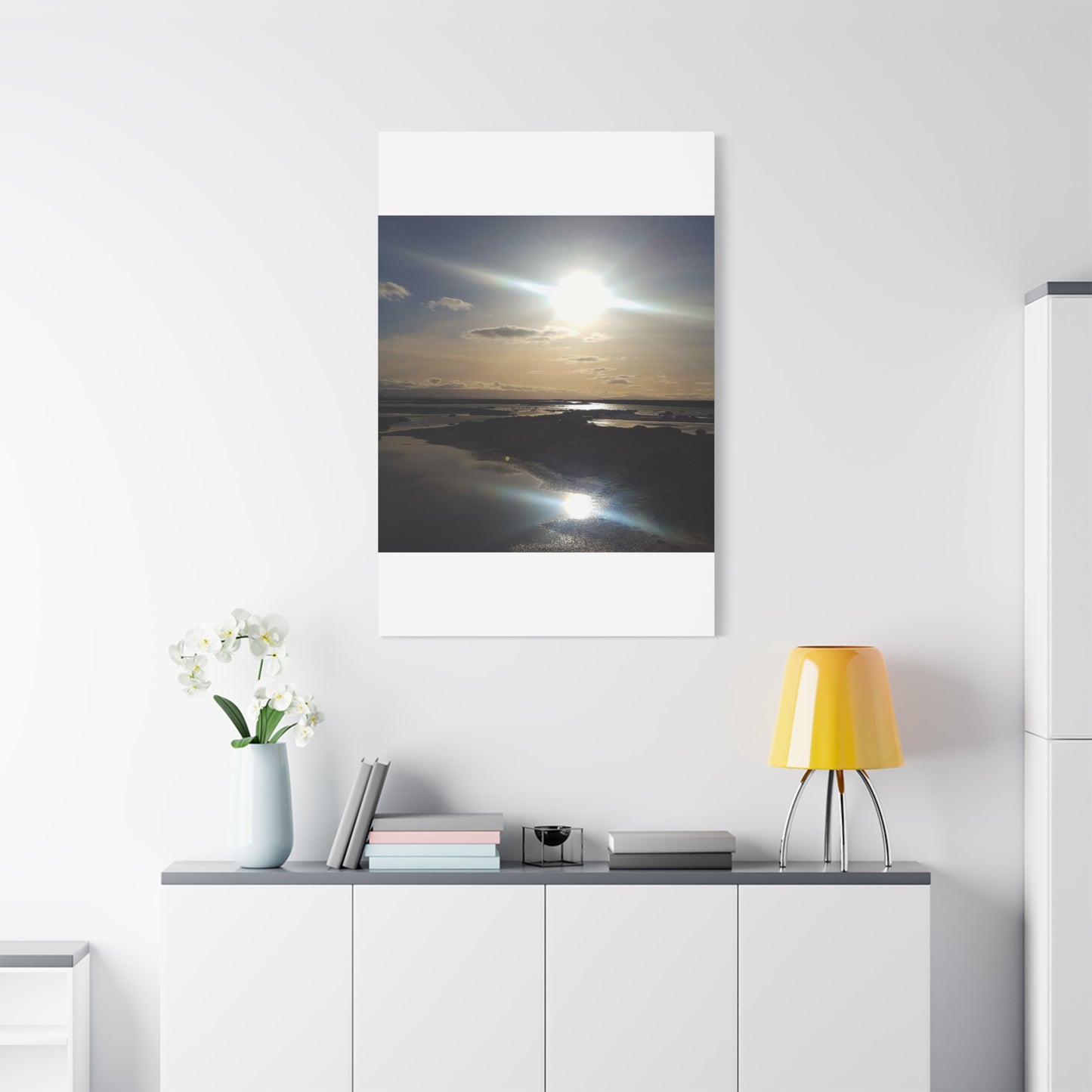 Sunlit Coastal Reflection (don edwards preserve)Canvas Print — Matte Stretched Wall Art
