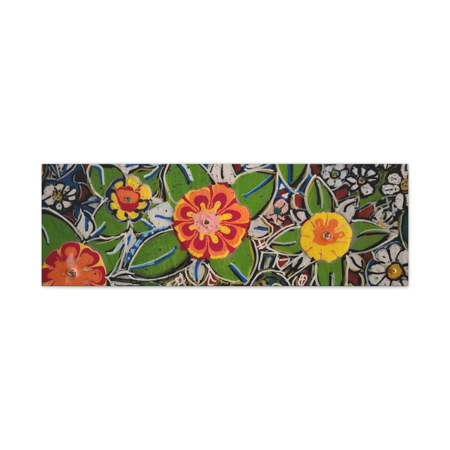 Urban_gardening-04 - Floral Pop Matte Stretched Canvas – Colorful Hand-Painted Garden Wall Art