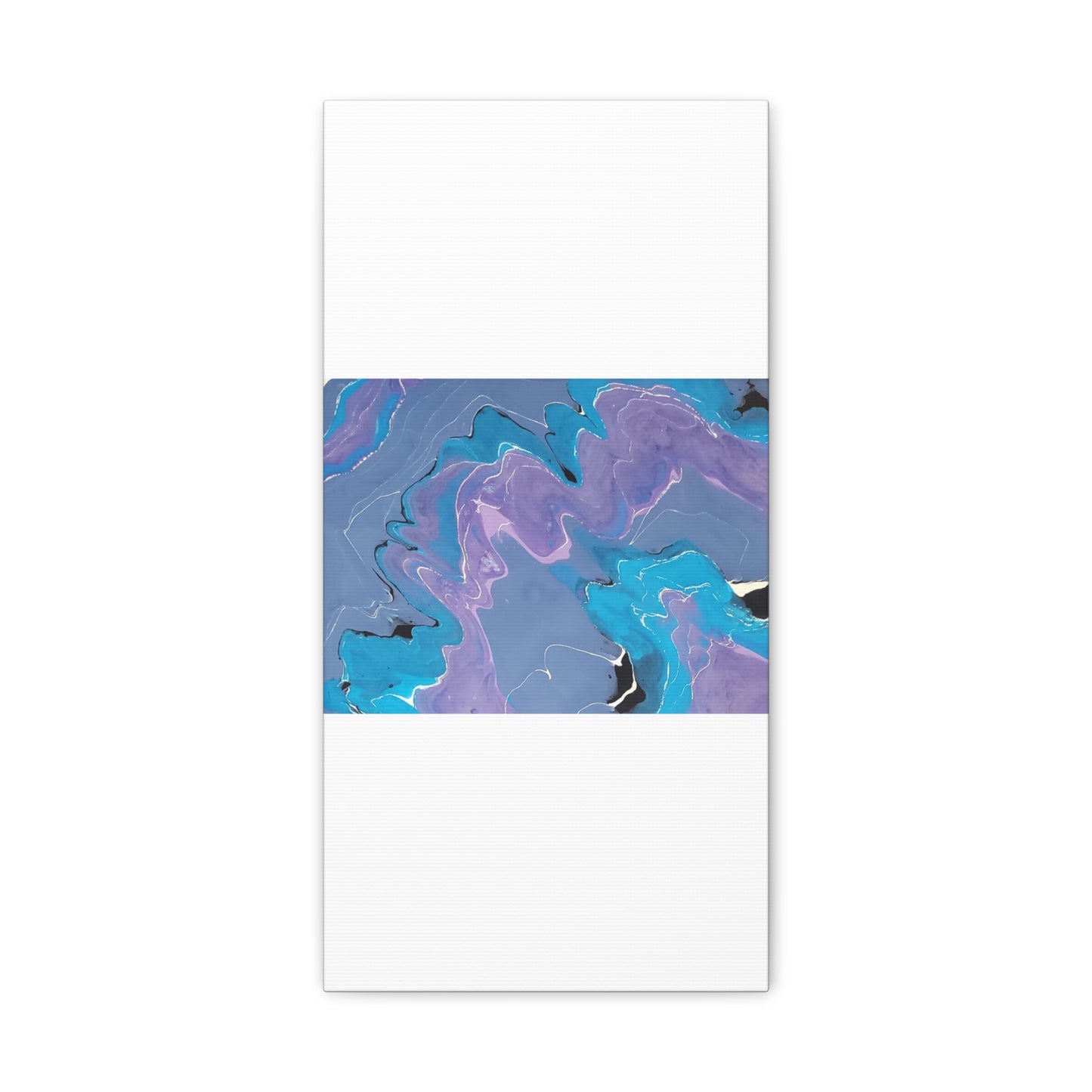 Abstract Blue & Purple Fluid Art Canvas - Matte Stretched Wall Art