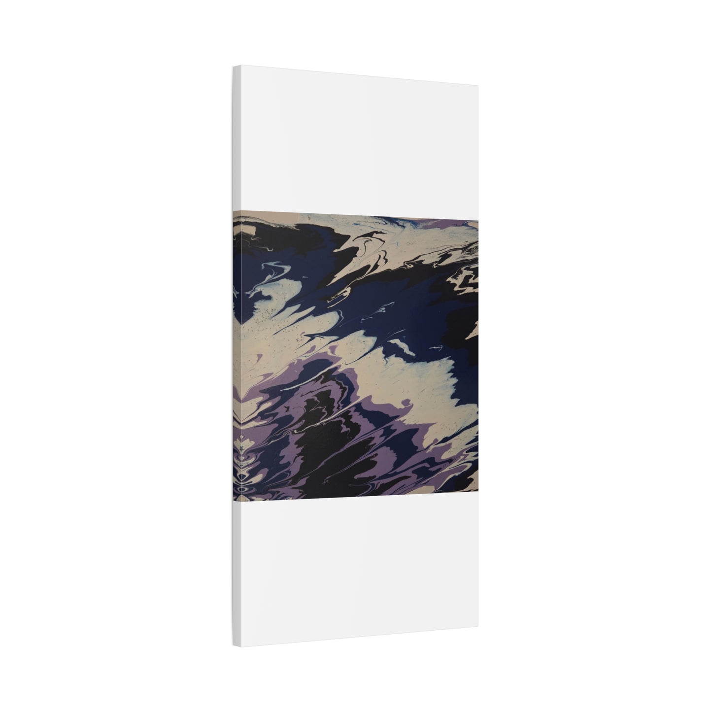 Abstract Navy & Lavender Wave Matte Stretched Canvas (1.25")