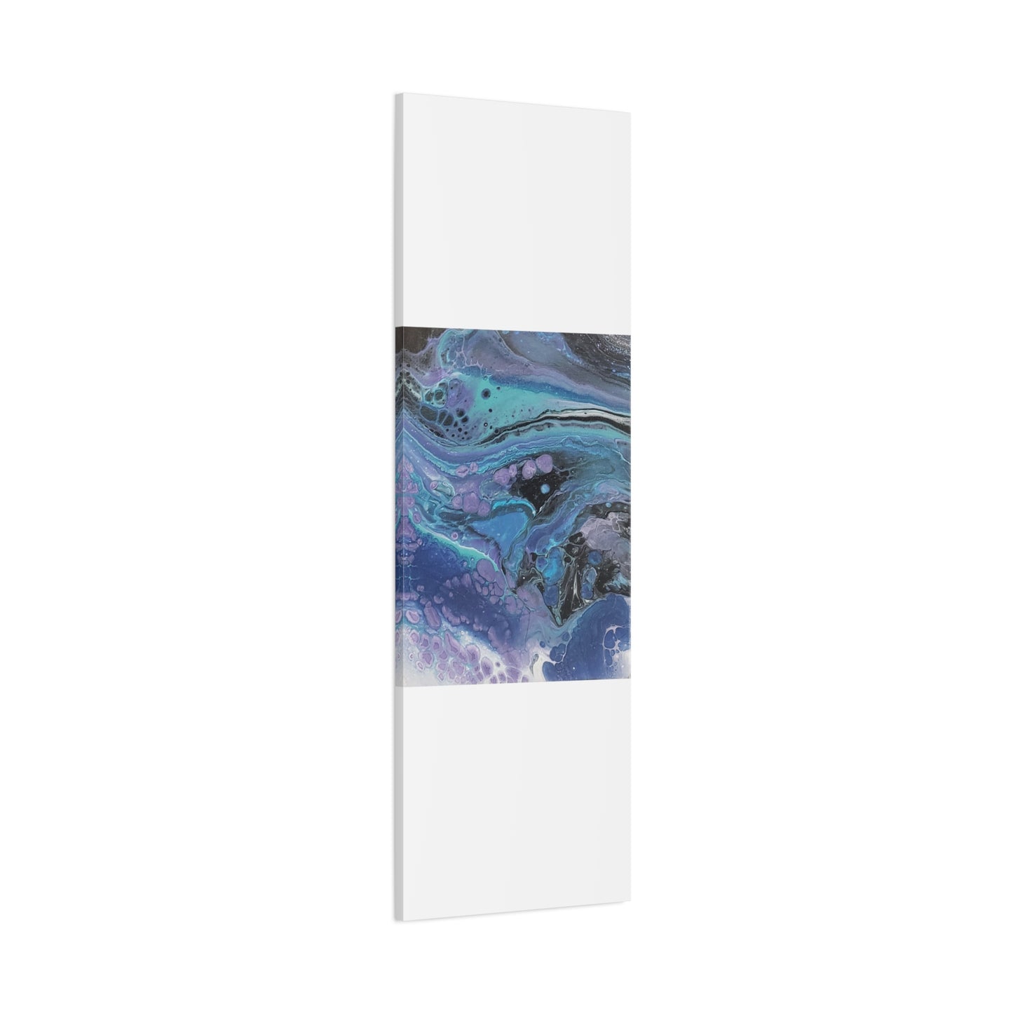 Abstract Ocean Wave Matte Canvas Print — Blue & Purple Fluid Art, Stretched 1.25"