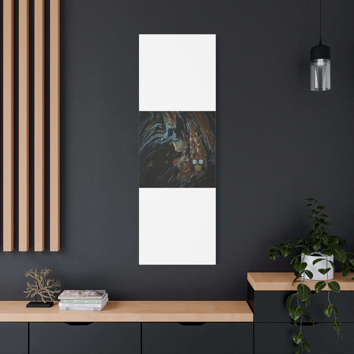 Abstract Swirl Owl Matte Canvas Print