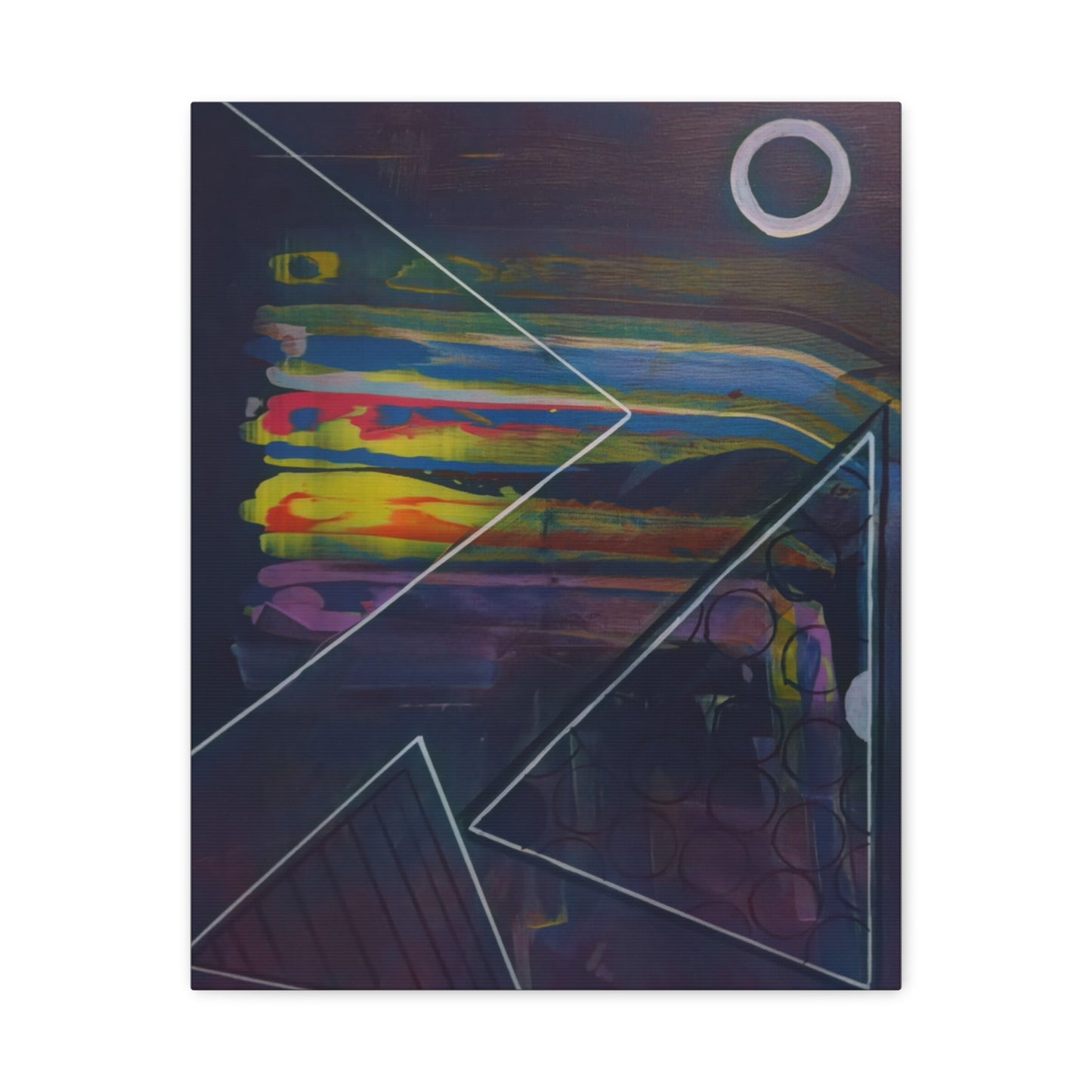 Abstract Geometric Canvas Art - 2025 astronomy – Colorful Drip Triangle Stretched Canvas