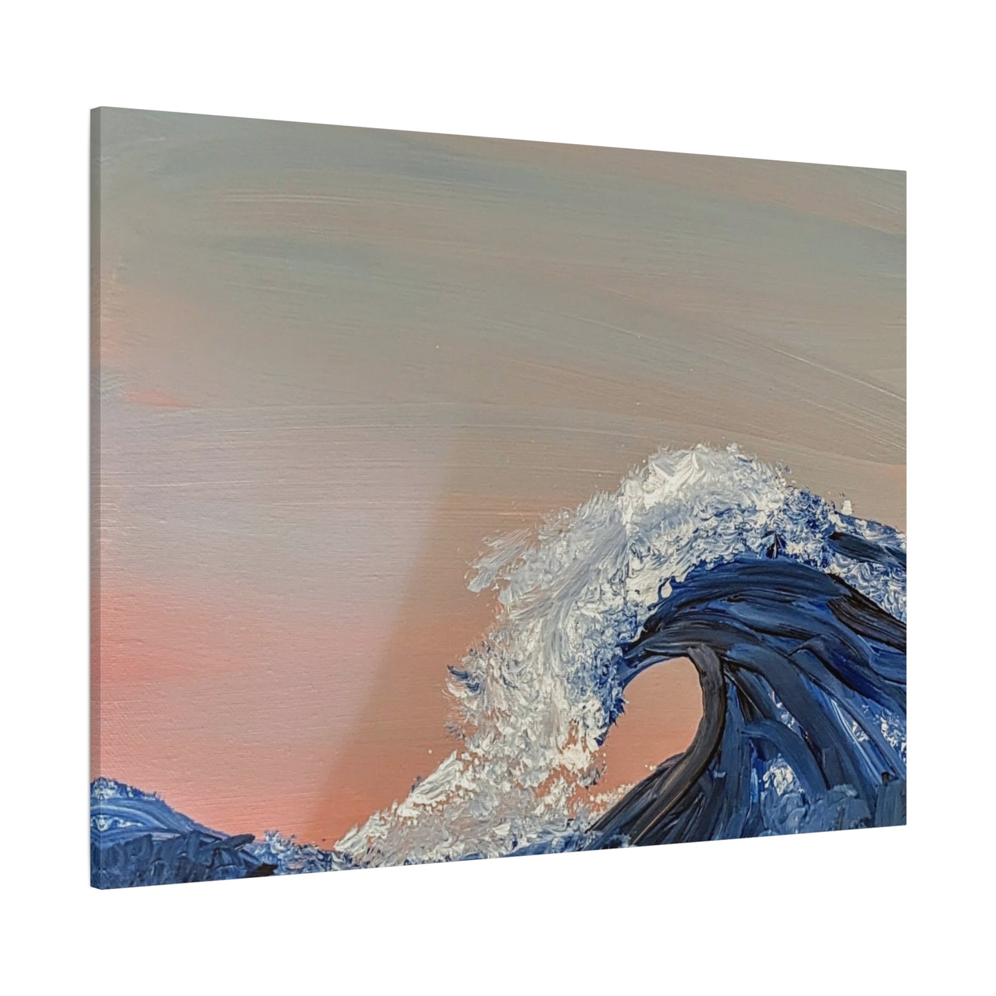 California_Coast - Ocean Wave Canvas Art — Blue Wave Seascape Matte Stretched Canvas