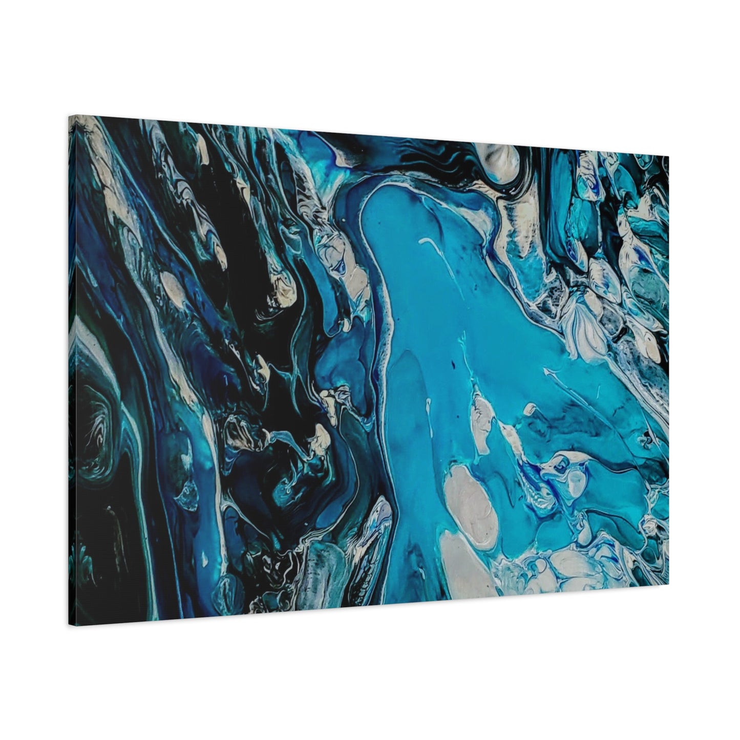 Blue Ocean Abstract Matte Canvas Print — Stretched Wall Art