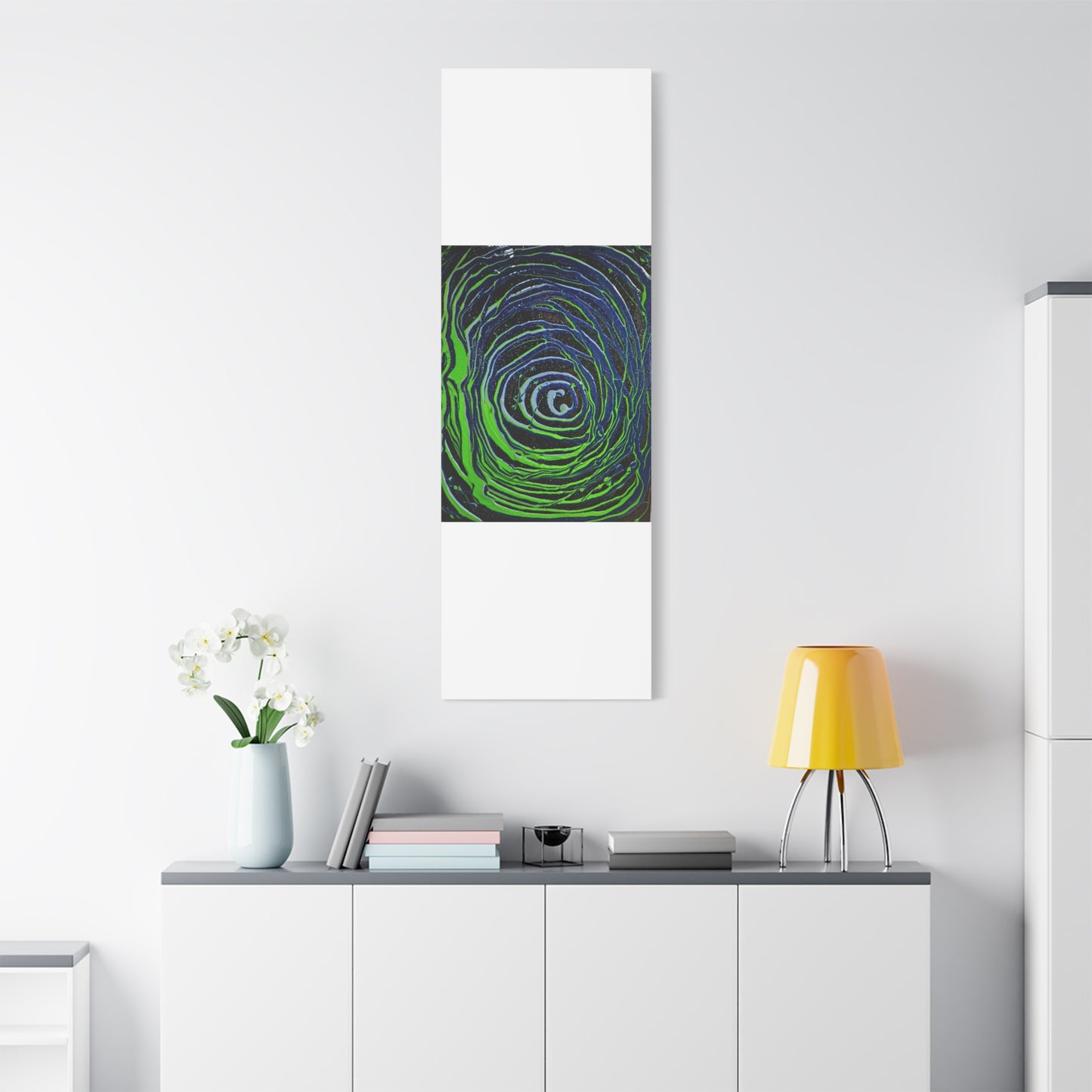 Abstract Green Swirl Matte Canvas Art — Stretched 1.25" Wall Décor