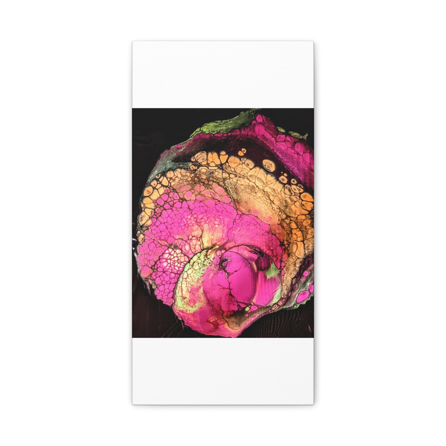 Abstract Pink & Gold Fluid Art Canvas