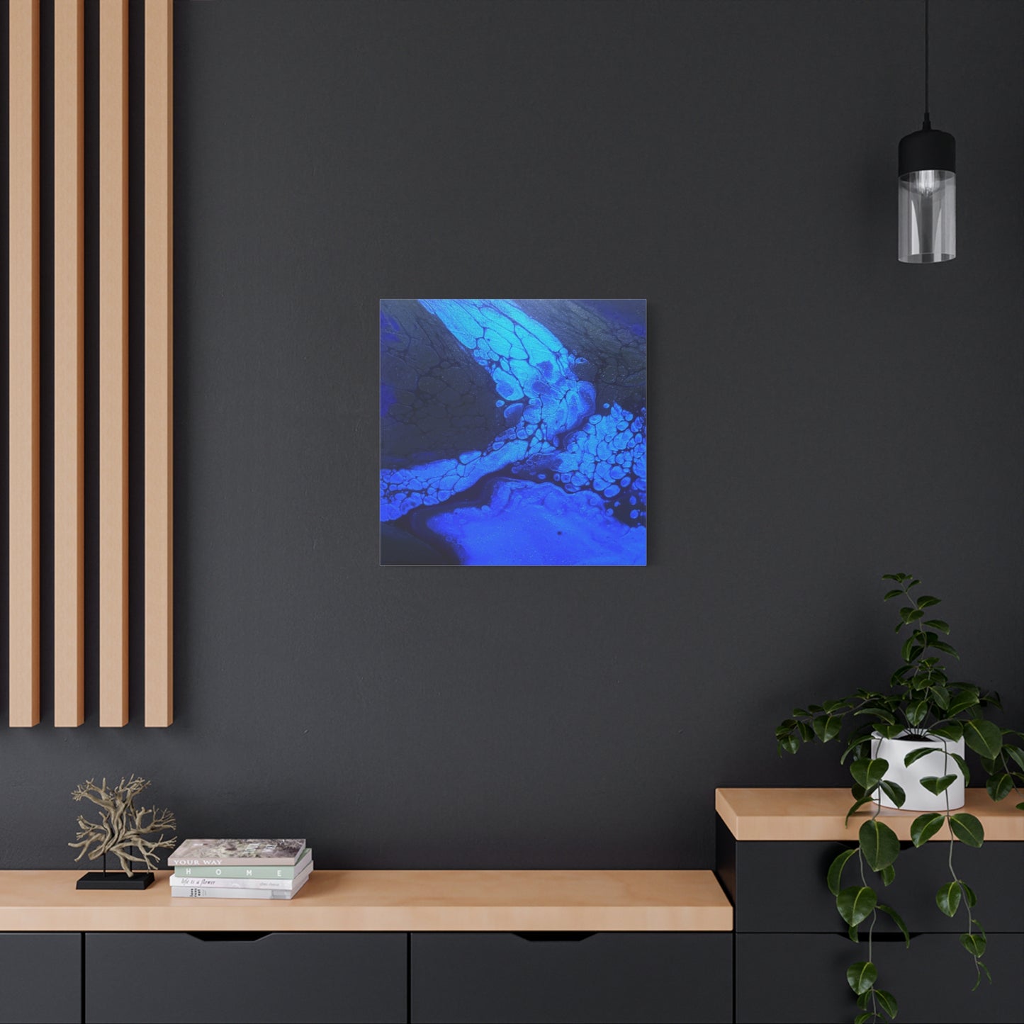 Abstract Blue Ocean Canvas Print — Matte Stretched Wall Art