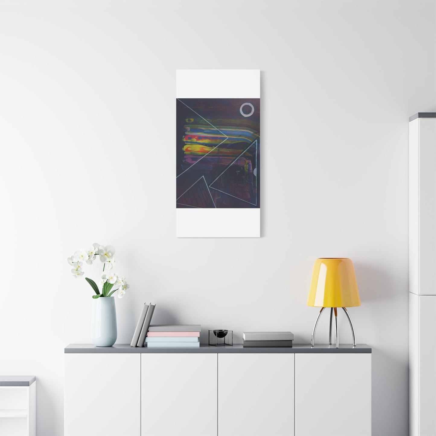 Abstract Geometric Canvas Art - 2025 astronomy – Colorful Drip Triangle Stretched Canvas