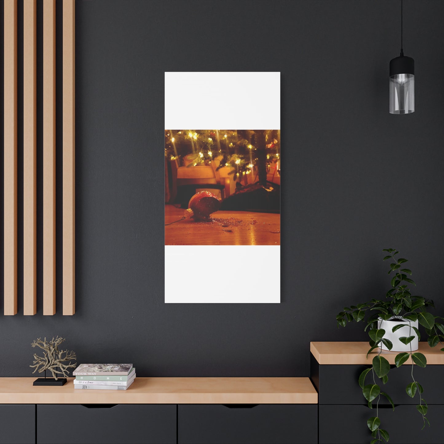 Christmas Tree Ornament Photo Canvas – Cozy Holiday Still Life Wall Art