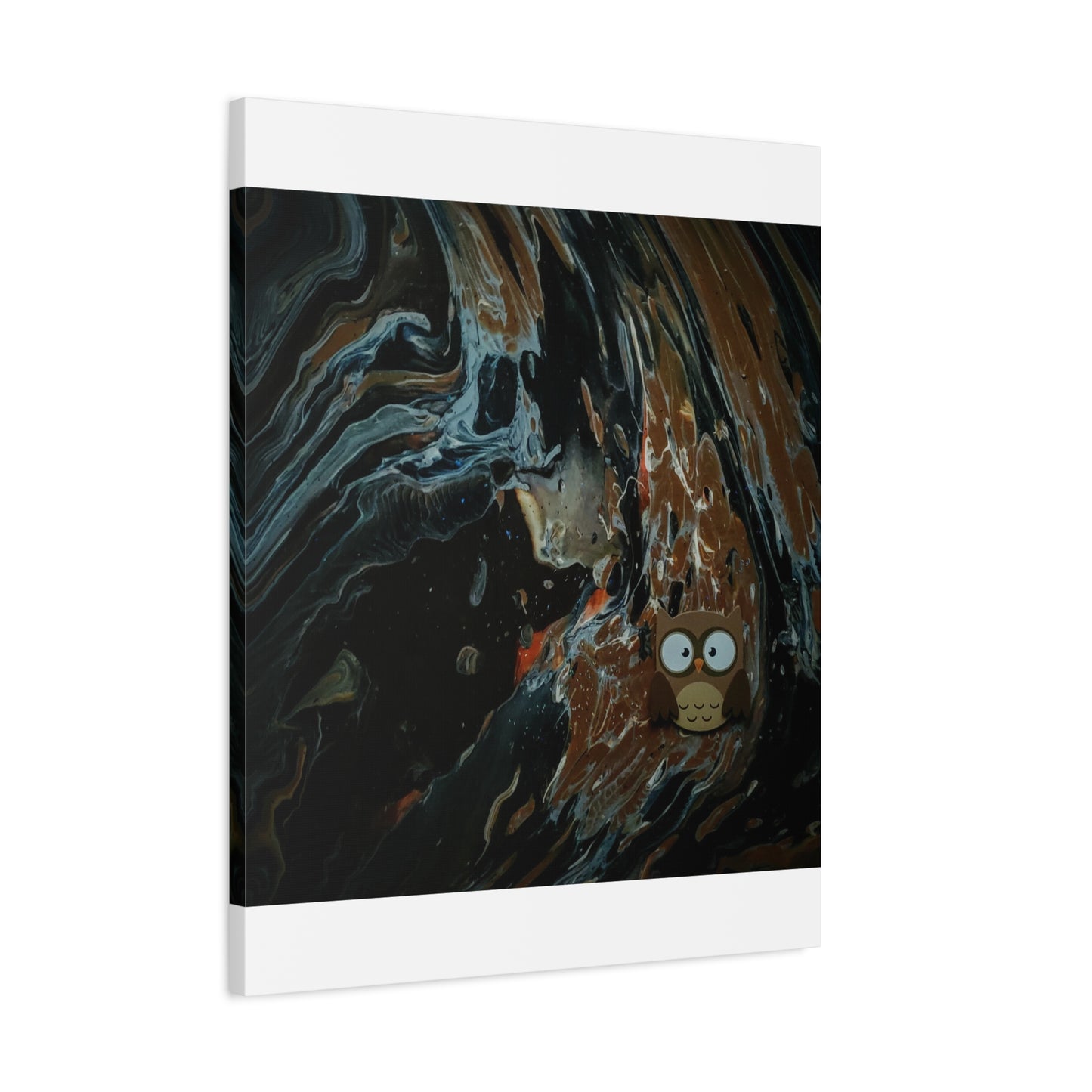 Abstract Swirl Owl Matte Canvas Print