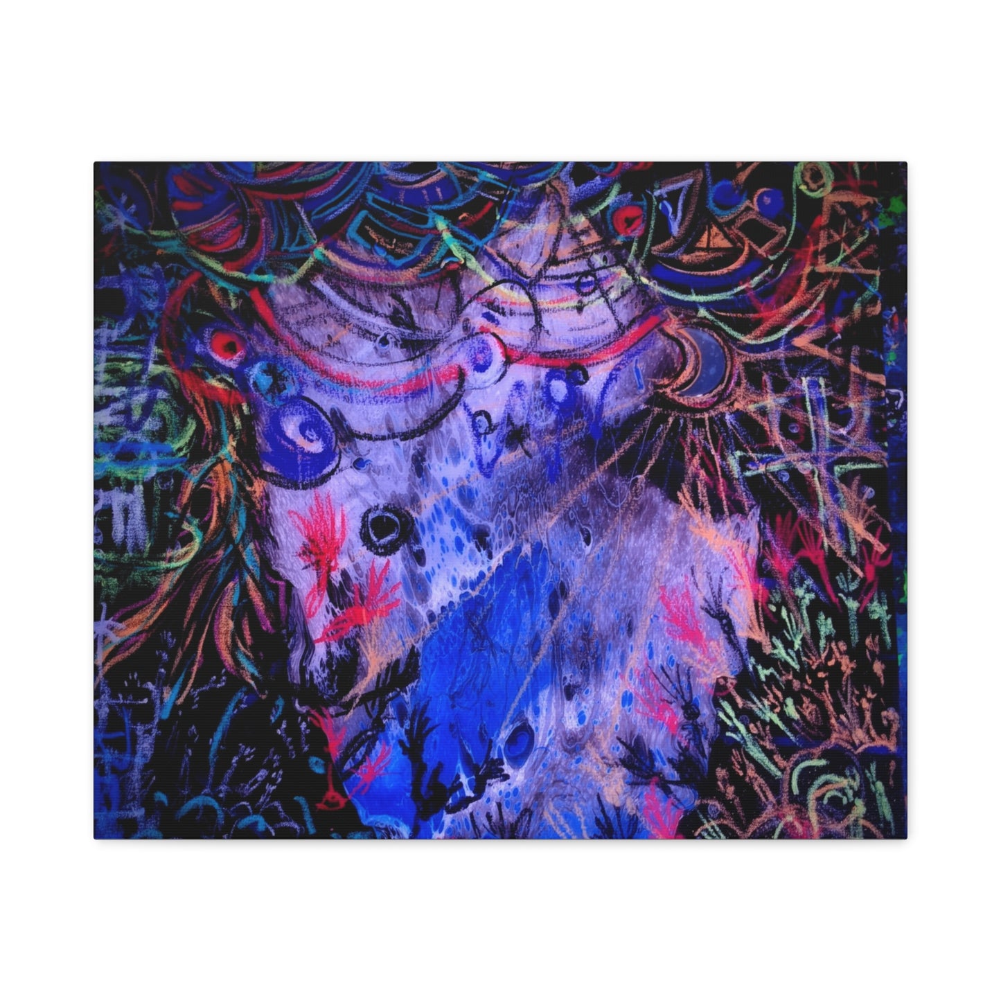 soul_extractions - Abstract Neon Canvas Art - Vibrant Psychedelic Wall Decor