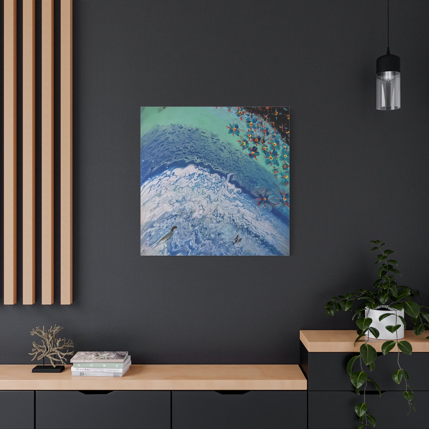 floetrol&flowers - Abstract Matte Canvas Print — Floral Accents Stretched Wall Art