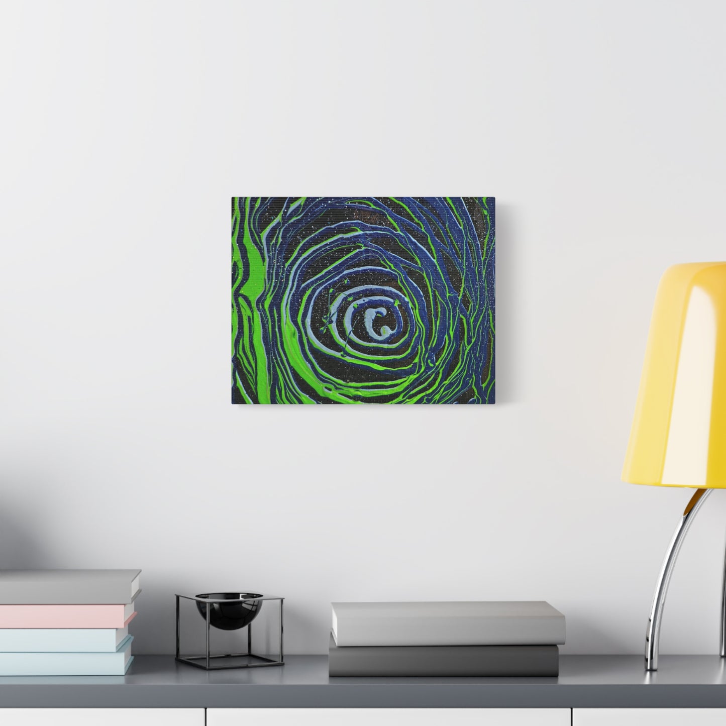 Abstract Green Swirl Matte Canvas Art — Stretched 1.25" Wall Décor