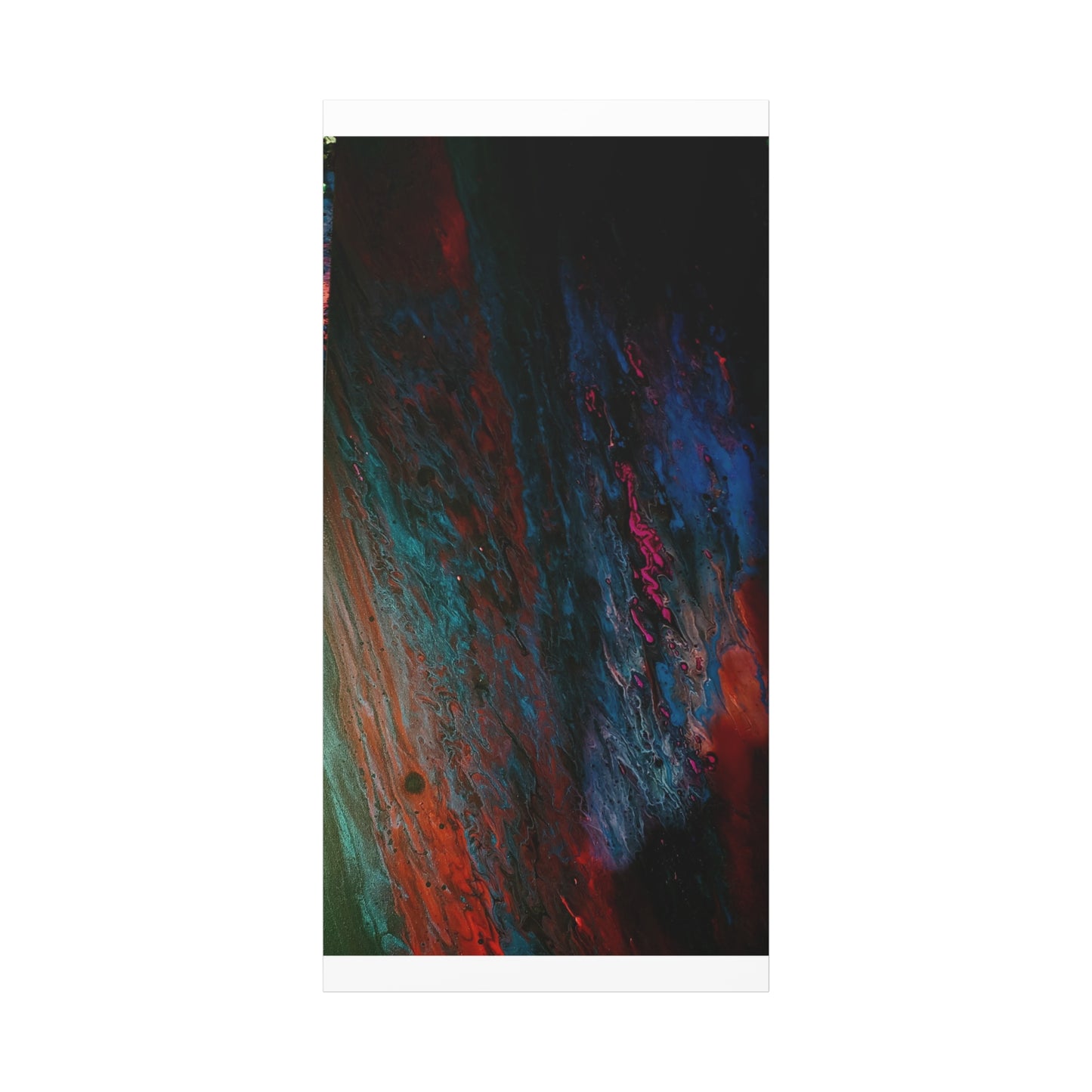 Abstract Fluid Art Canvas Wall Art - Jupiter pour — Vibrant Ocean Night Matte Stretched Canvas