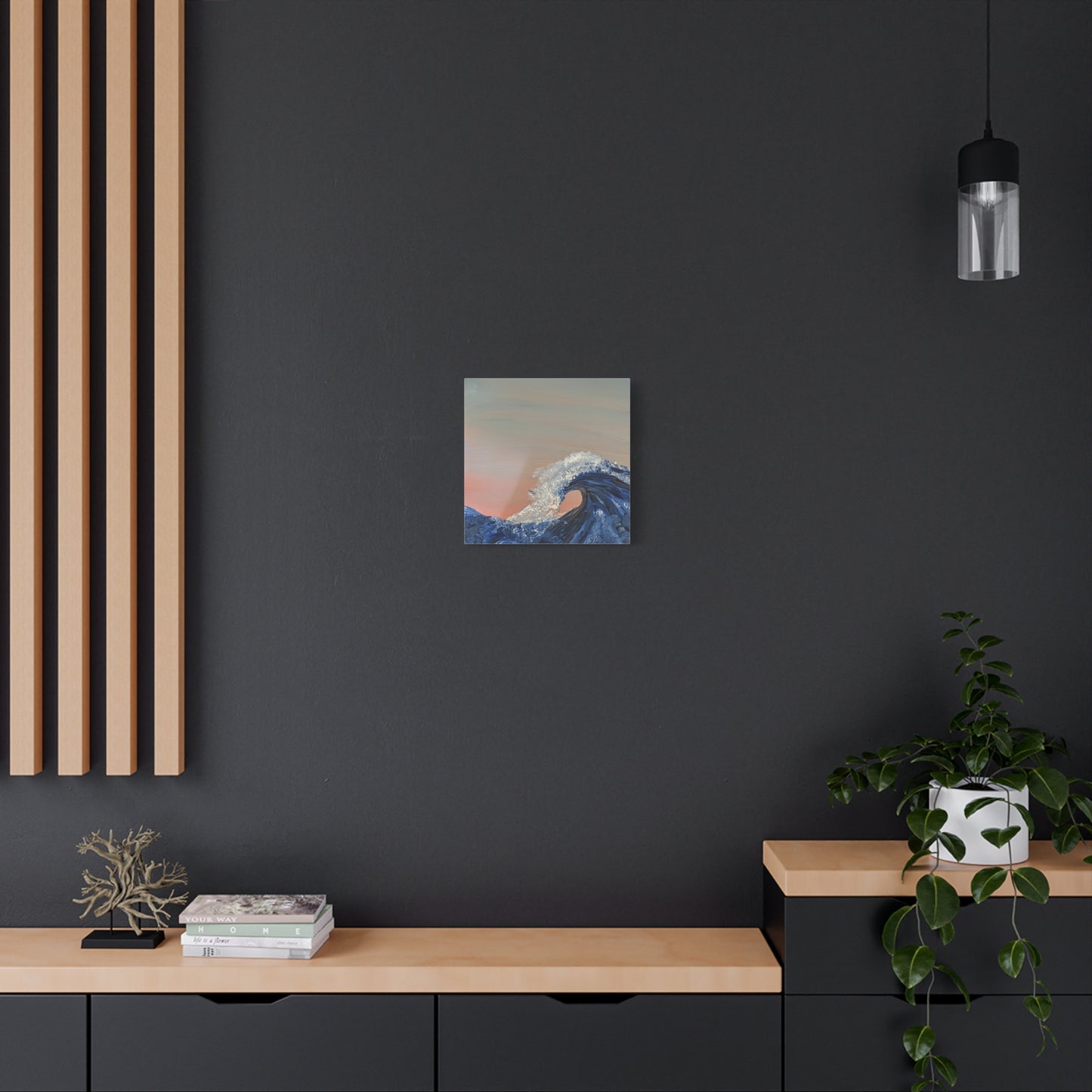 California_Coast - Ocean Wave Canvas Art — Blue Wave Seascape Matte Stretched Canvas