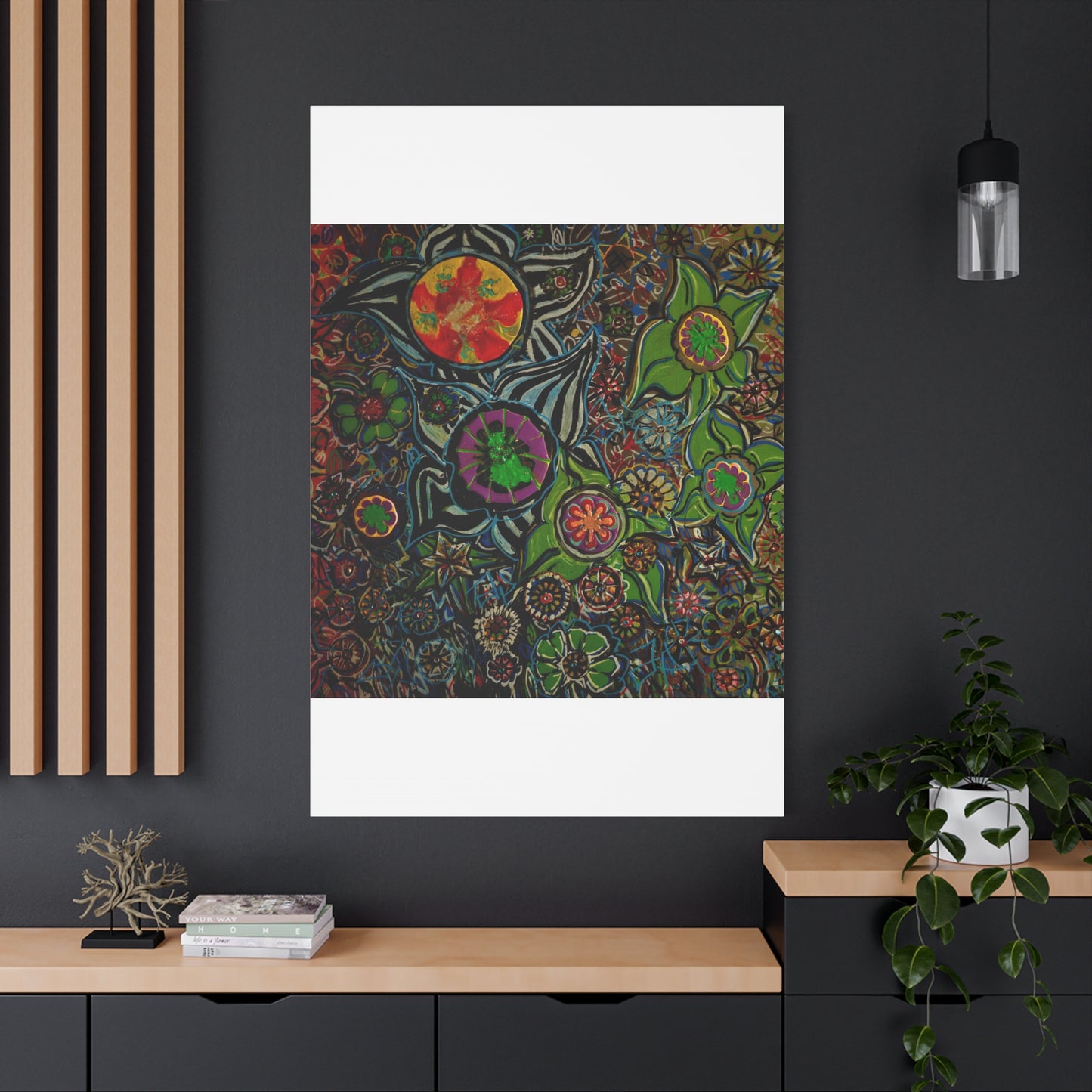 Urban_gardening-03 - Psychedelic Floral Canvas Print — Vibrant Abstract Garden Wall Art
