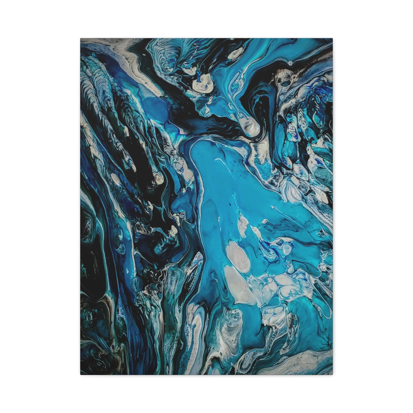 Blue Ocean Abstract Matte Canvas Print — Stretched Wall Art
