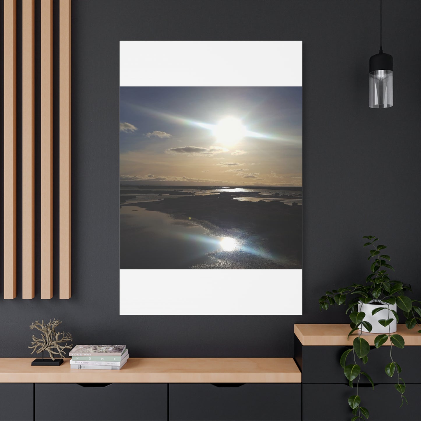 Sunlit Coastal Reflection (don edwards preserve)Canvas Print — Matte Stretched Wall Art
