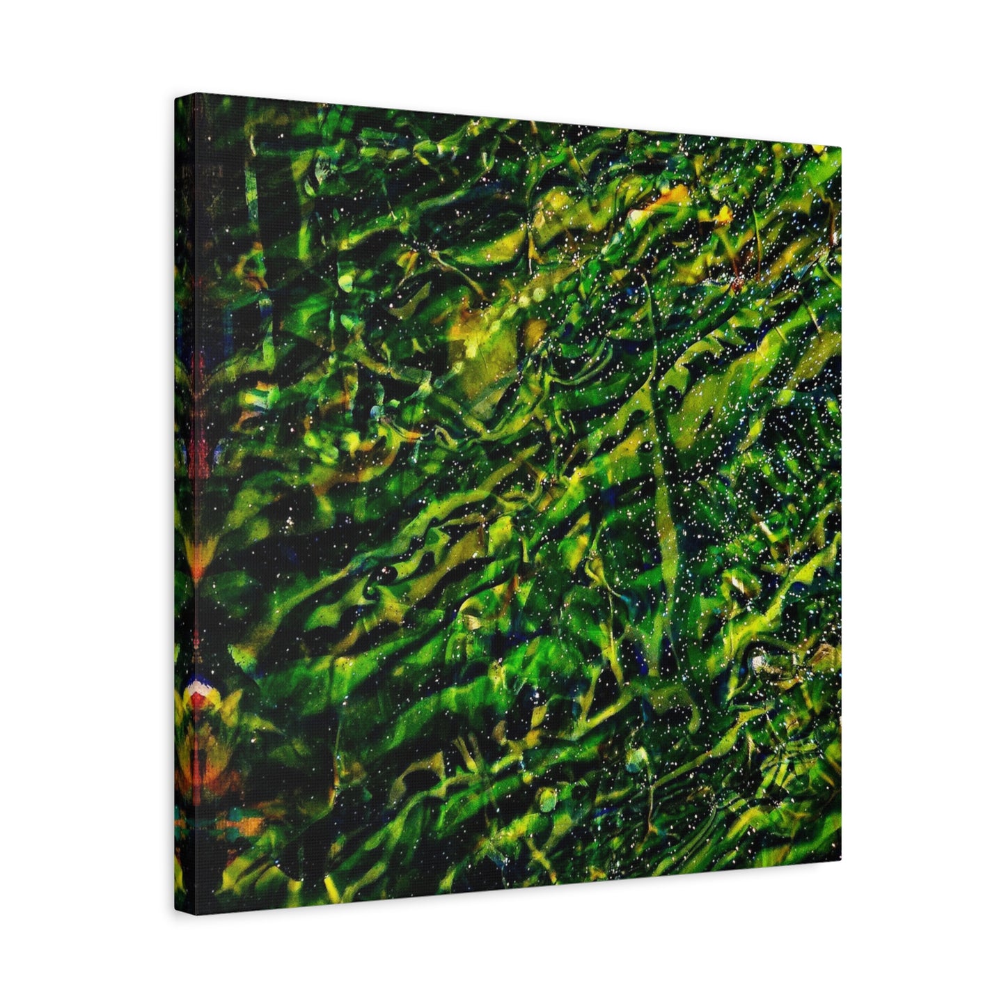Confessions - Abstract Green Texture Canvas - Matte Stretched Wall Art