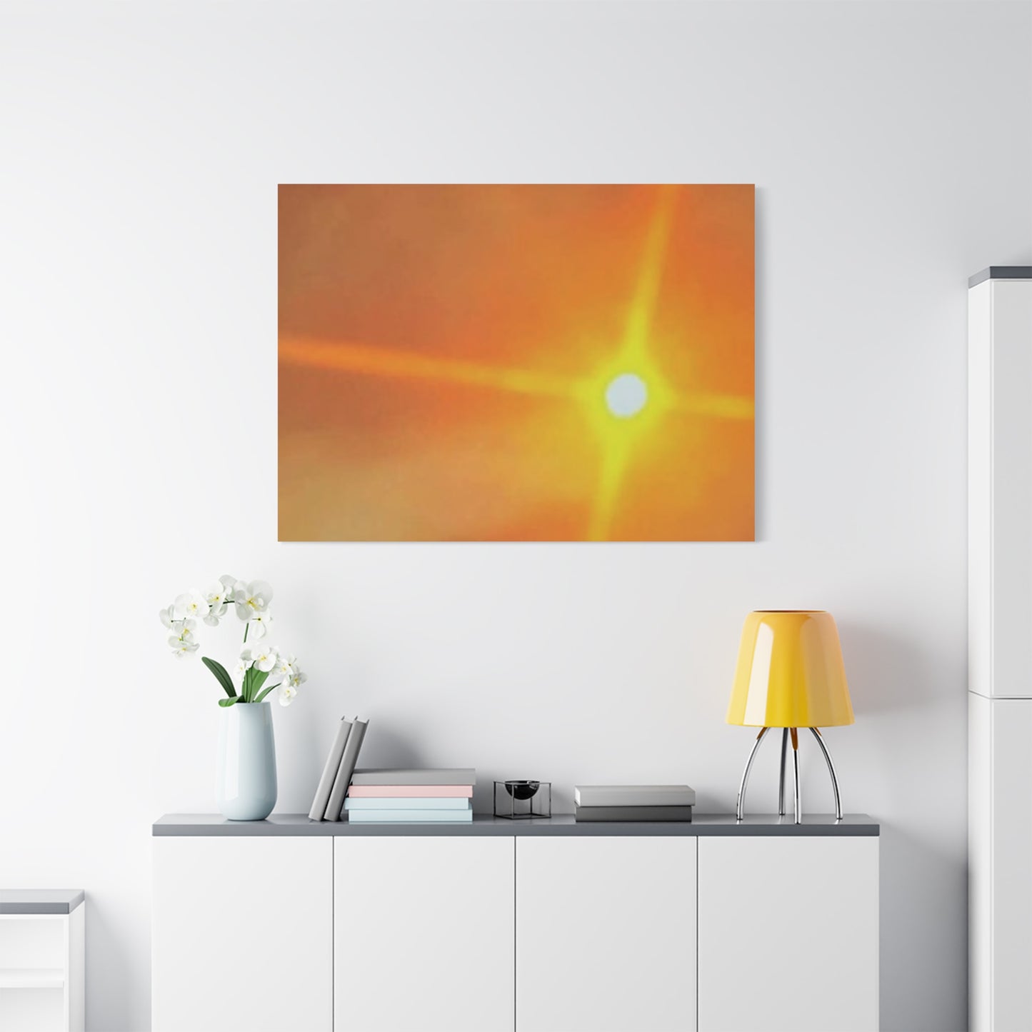 Sunburst Sunset Canvas Print — Warm Abstract Wall Art