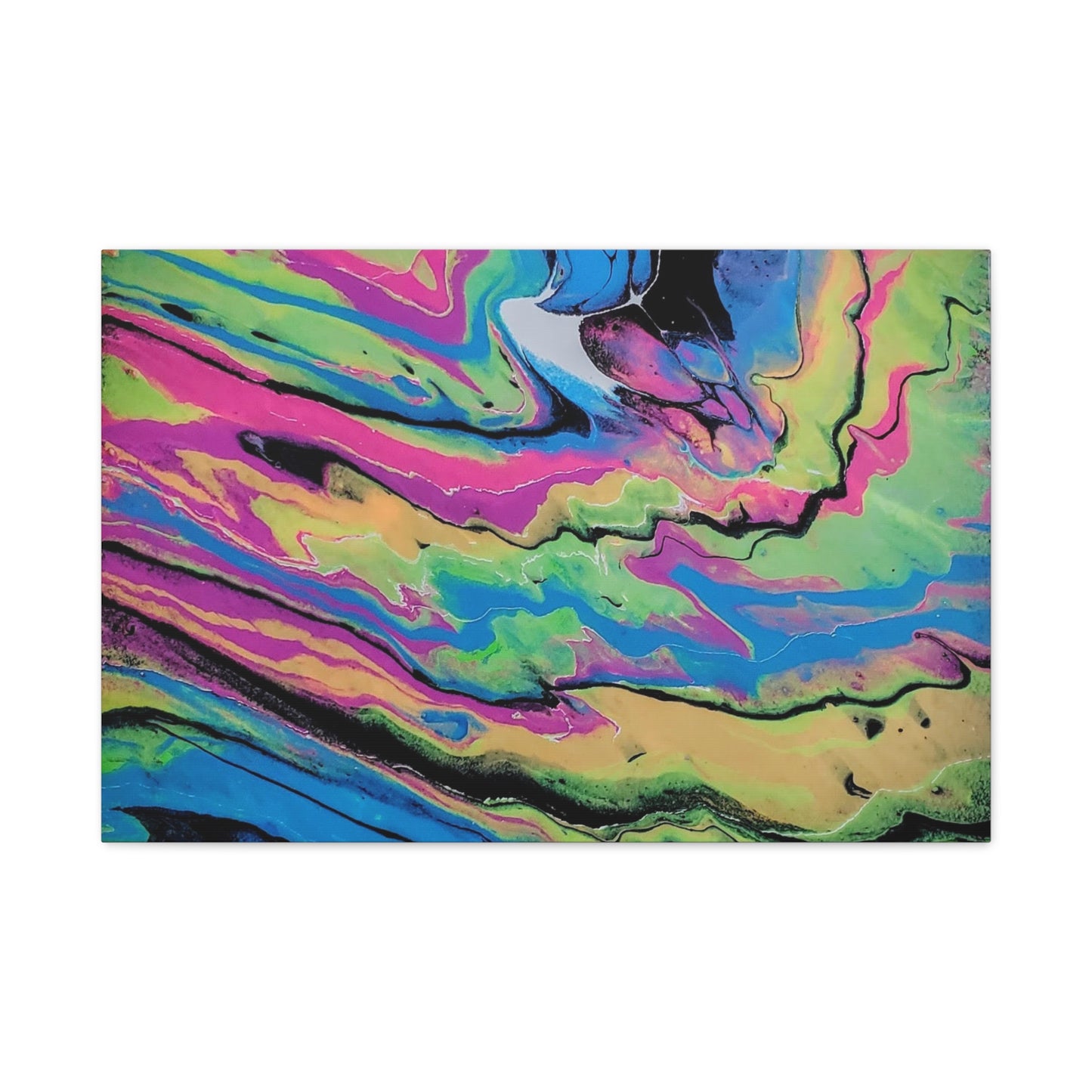 Abstract Neon Fluid Art Canvas Print — Vibrant Psychedelic Wall Decor