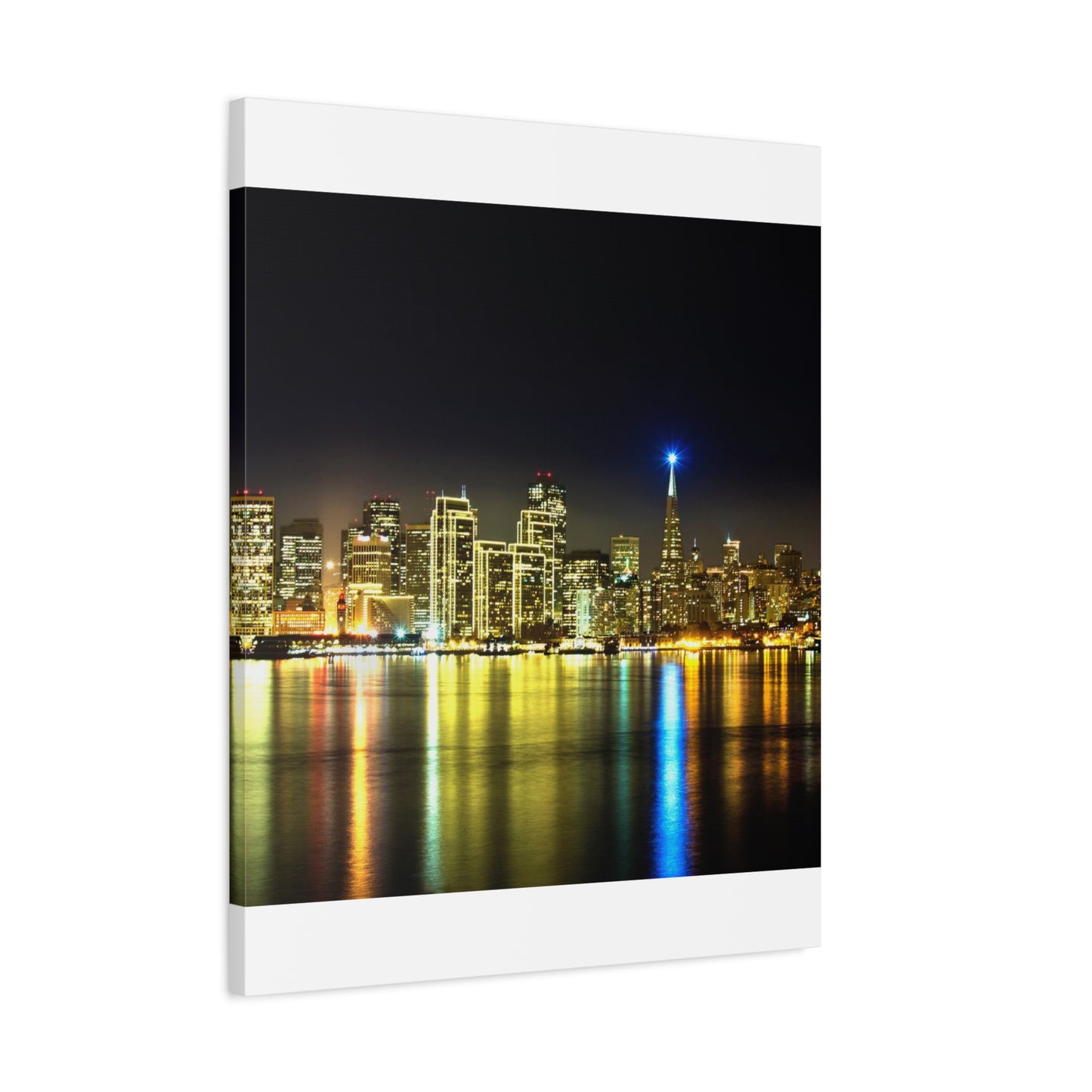 San Francisco Night Skyline Matte Canvas Print — Stretched 1.25"