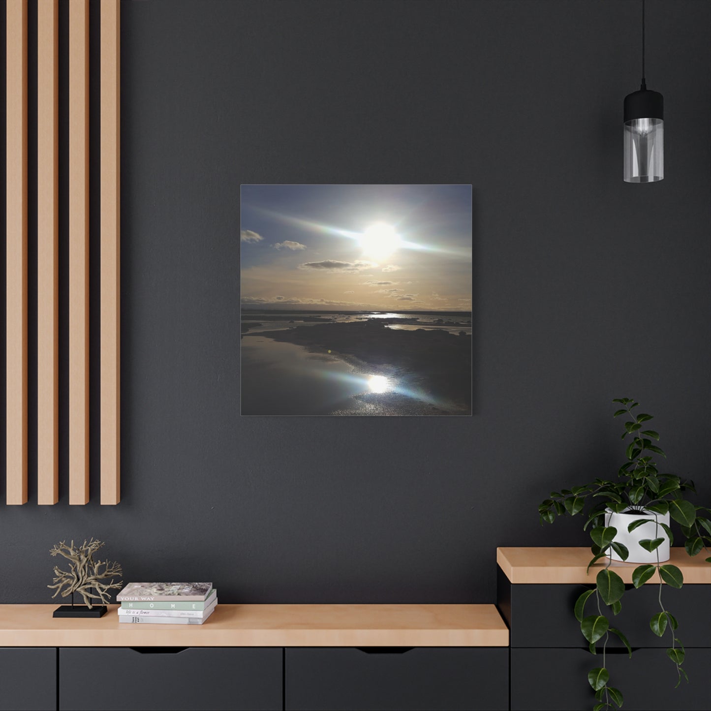 Sunlit Coastal Reflection (don edwards preserve)Canvas Print — Matte Stretched Wall Art