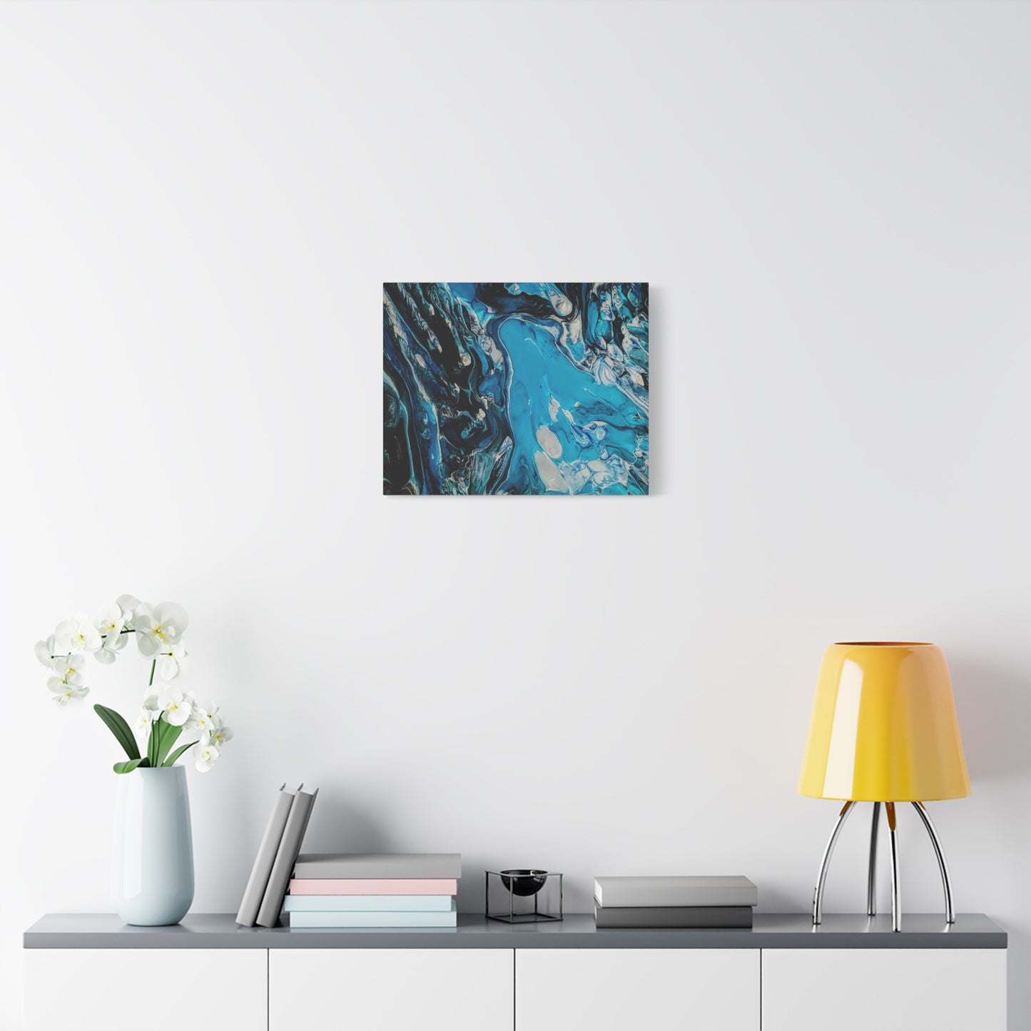 Blue Ocean Abstract Matte Canvas Print — Stretched Wall Art