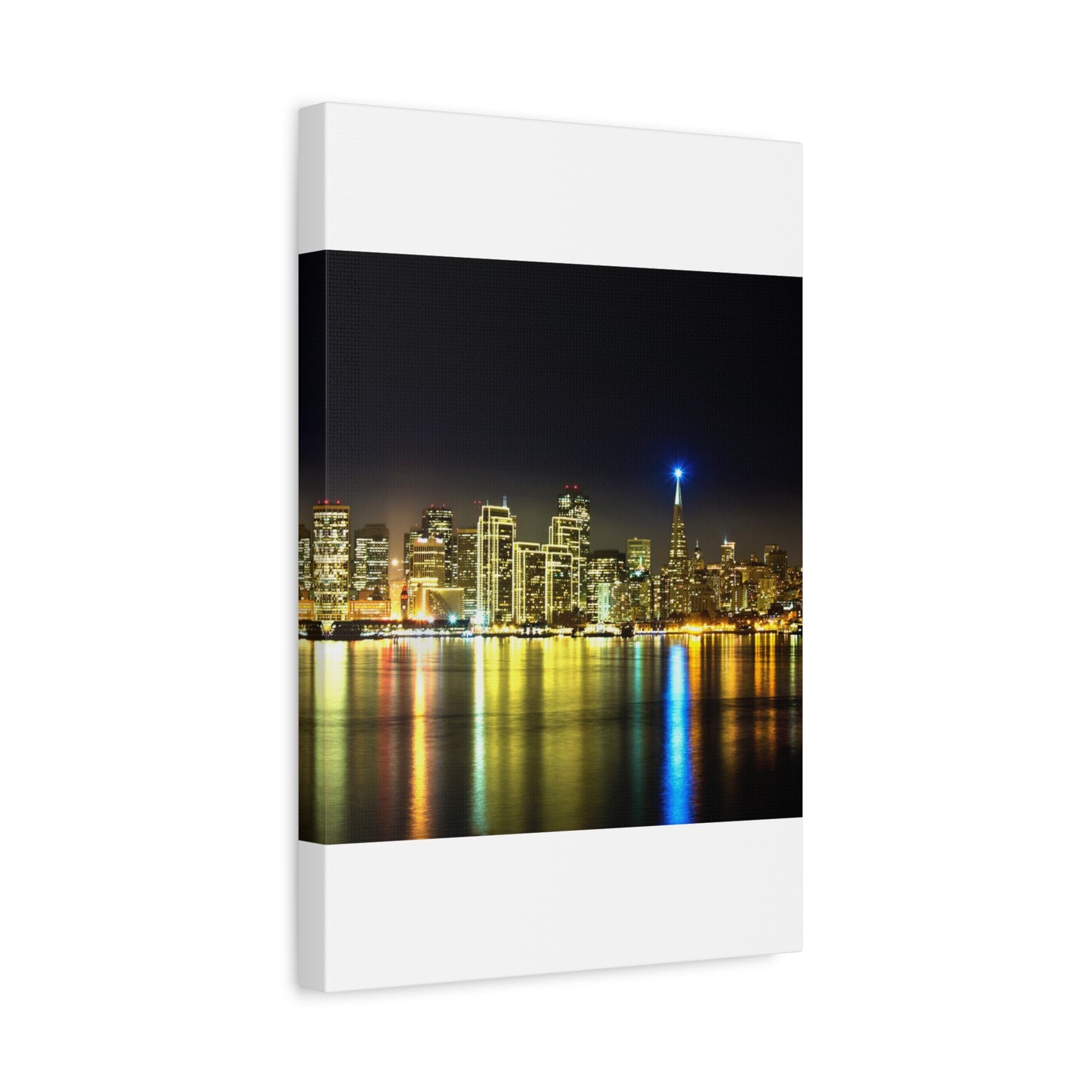 San Francisco Night Skyline Matte Canvas Print — Stretched 1.25"