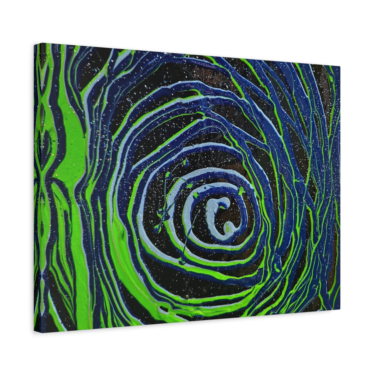 Abstract Green Swirl Matte Canvas Art — Stretched 1.25" Wall Décor