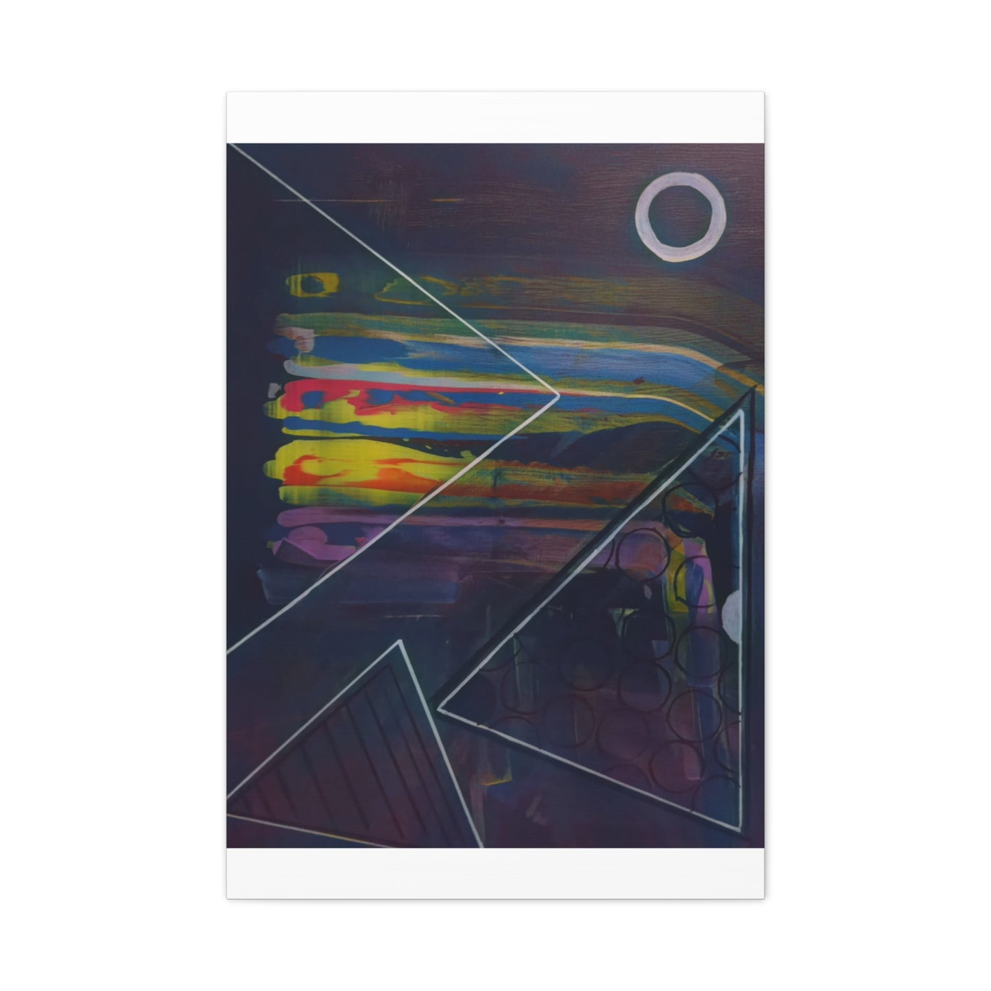 Abstract Geometric Canvas Art - 2025 astronomy – Colorful Drip Triangle Stretched Canvas