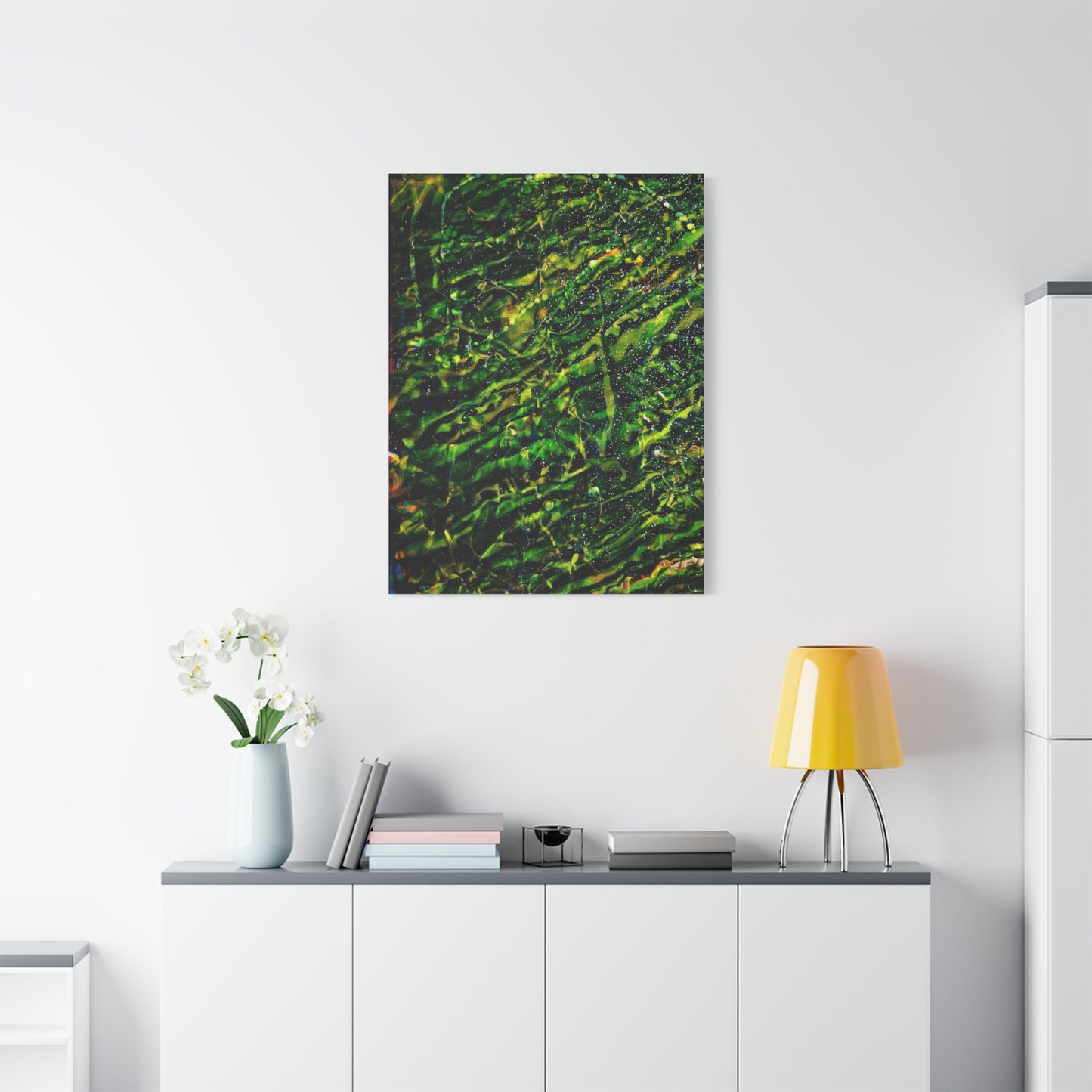 Confessions - Abstract Green Texture Canvas - Matte Stretched Wall Art