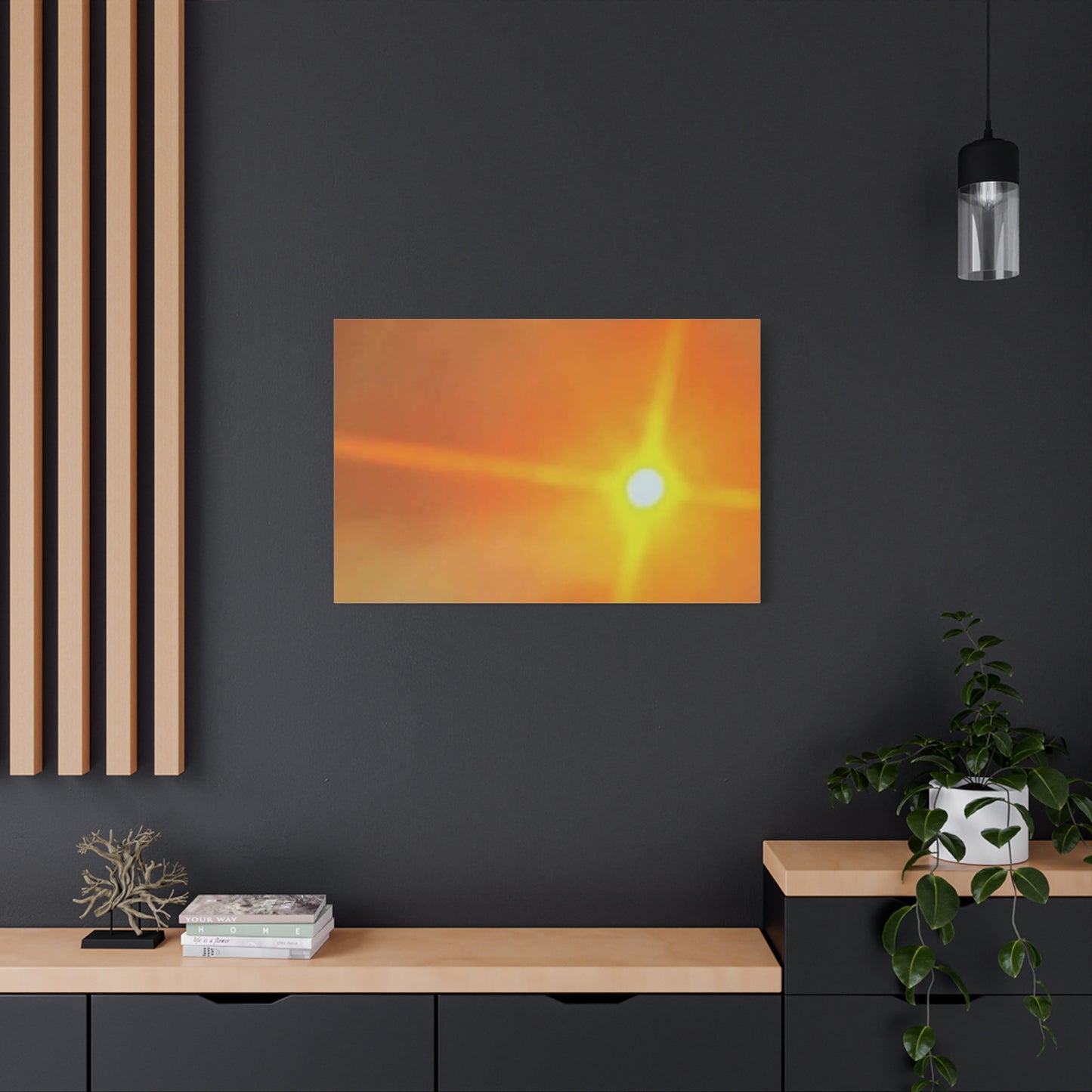 Sunburst Sunset Canvas Print — Warm Abstract Wall Art
